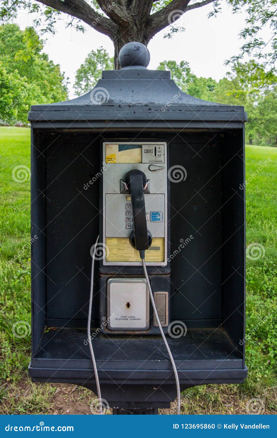 Old Public Phone Booth stock photo. Image of dial, stand 123695860