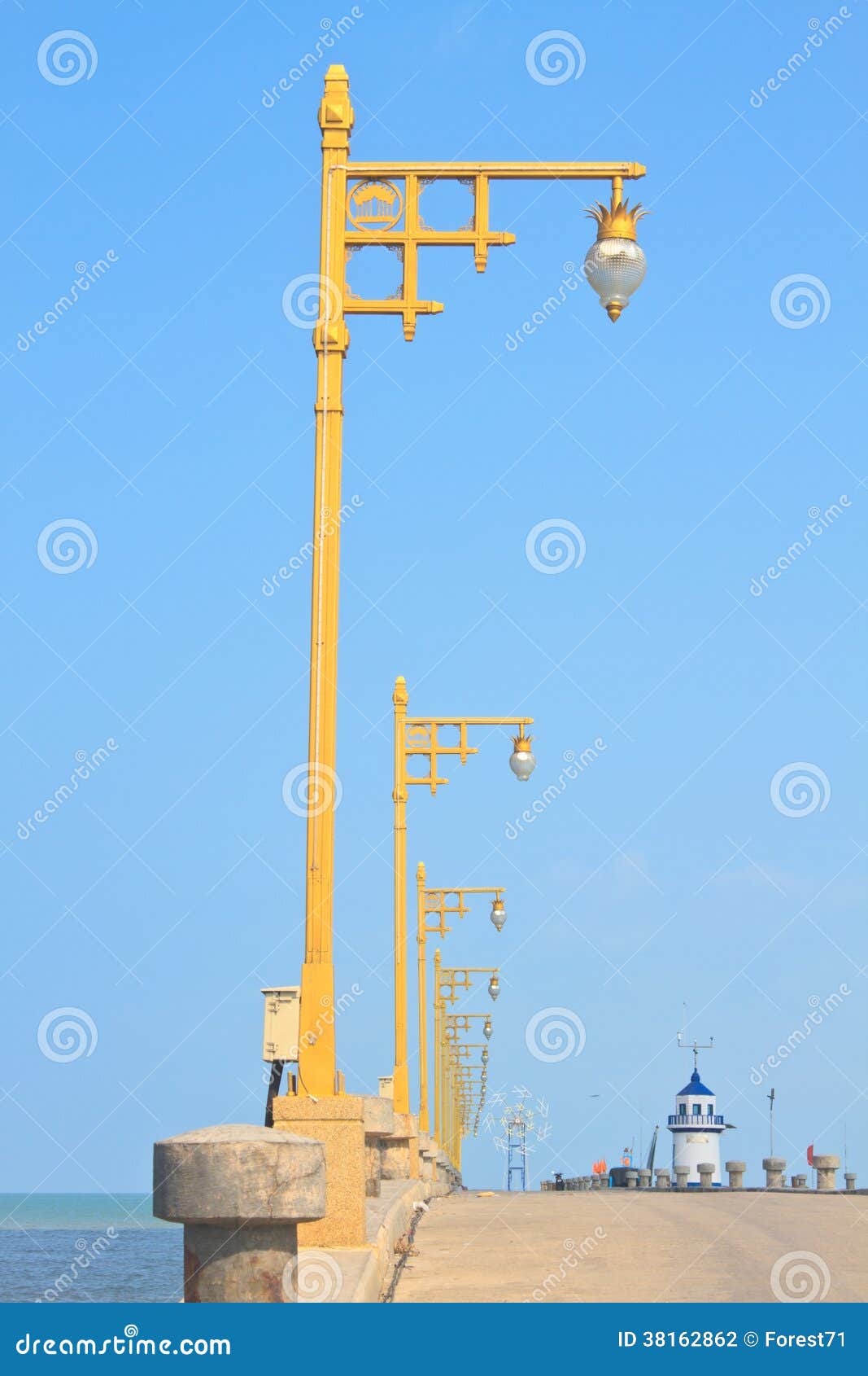 Light Pole In The Desert With Warning Signs. Stock Photo 143004180