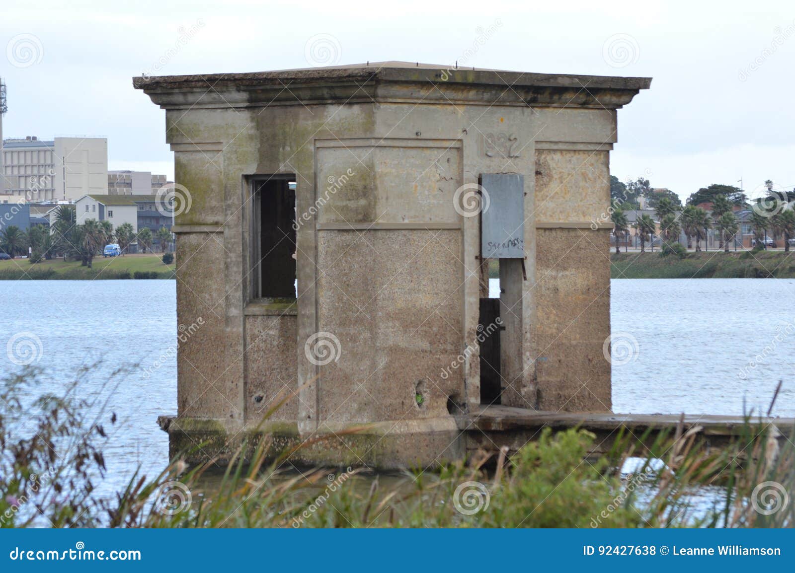Old pump house stock photo. Image of pump, lake, unused 92427638