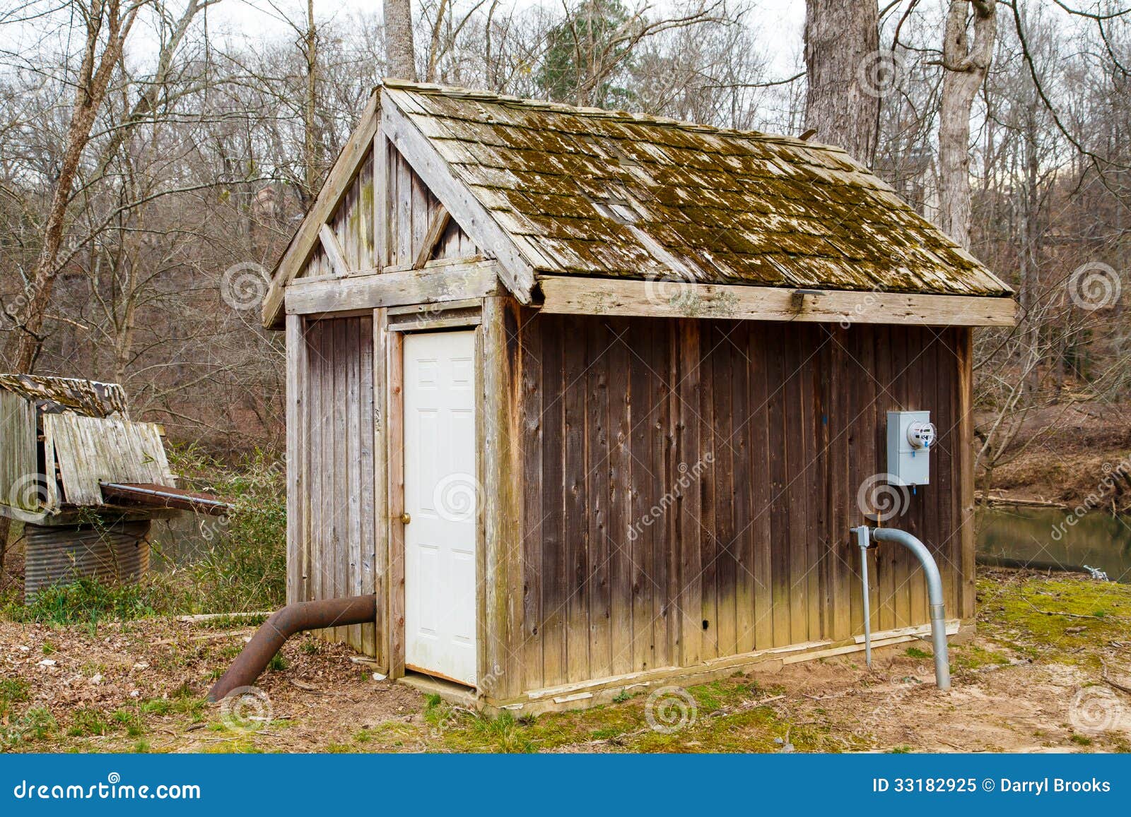 Old PumpHouse stock image. Image of nature, shack, brown 