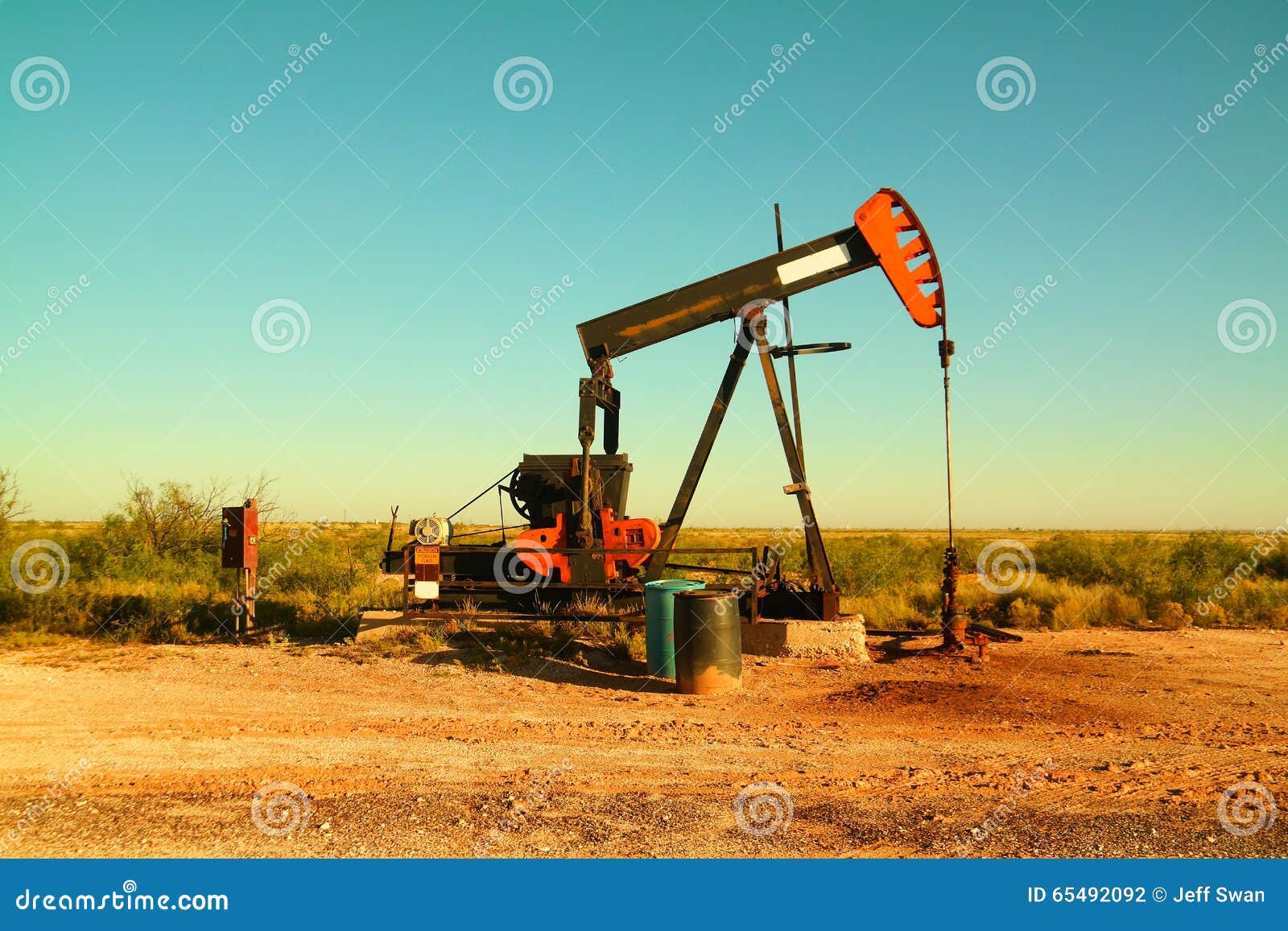 Old pumpjack stock photo. Image of steel, desert, energy 65492092