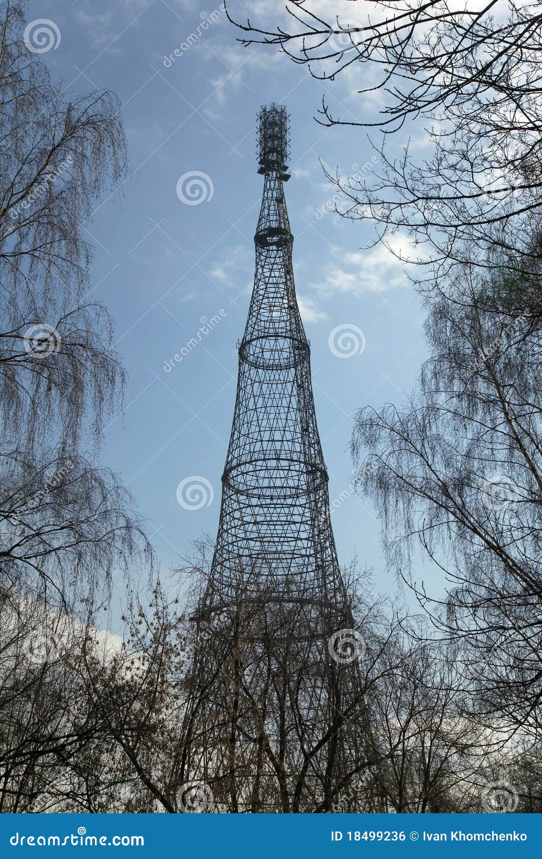 Old Radio and TV Tower of Moscow Stock Photo Image of clouds, radar
