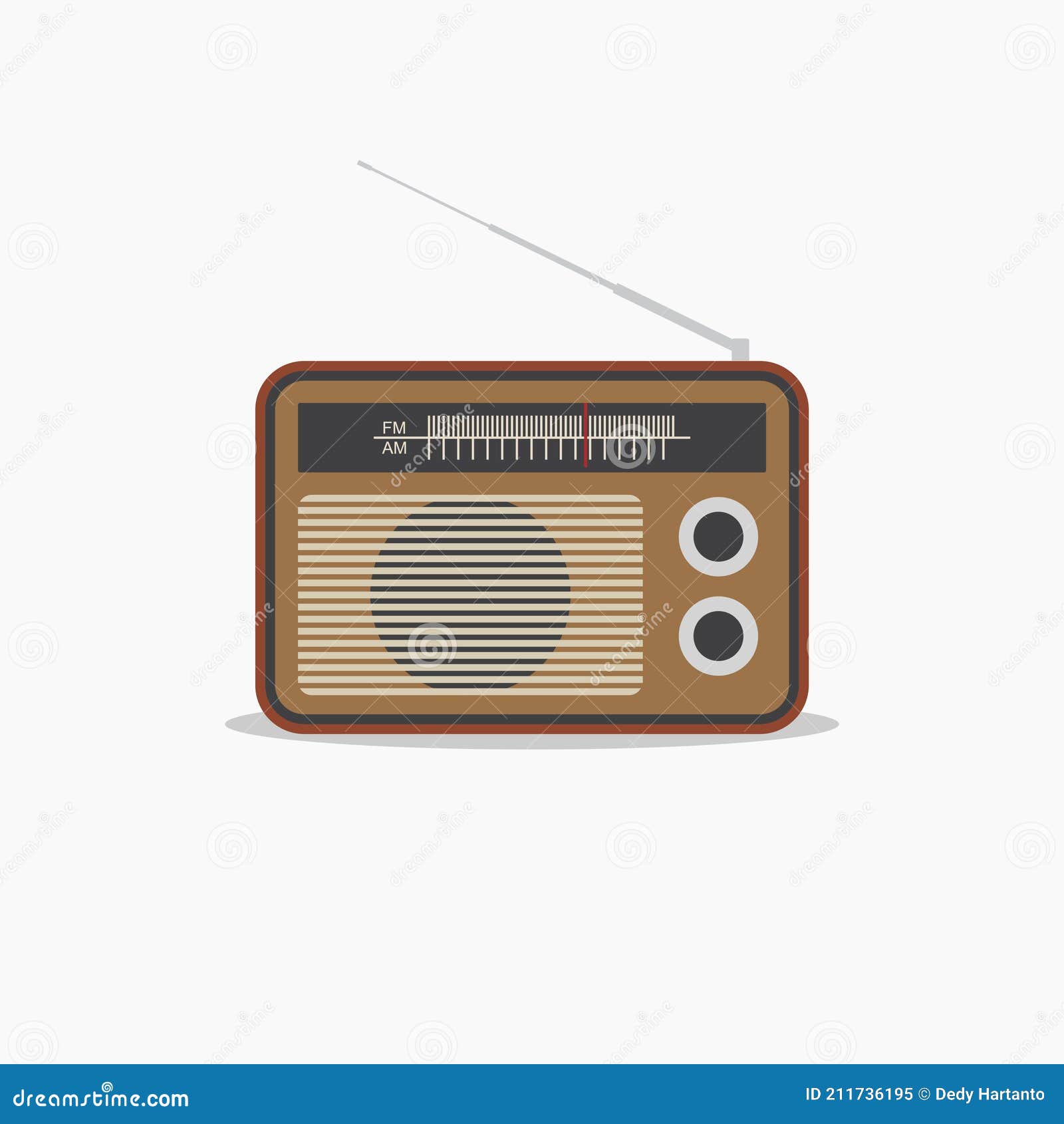 Old Radio Vector Illustration. Vintage Radio. Retro Radio Stock