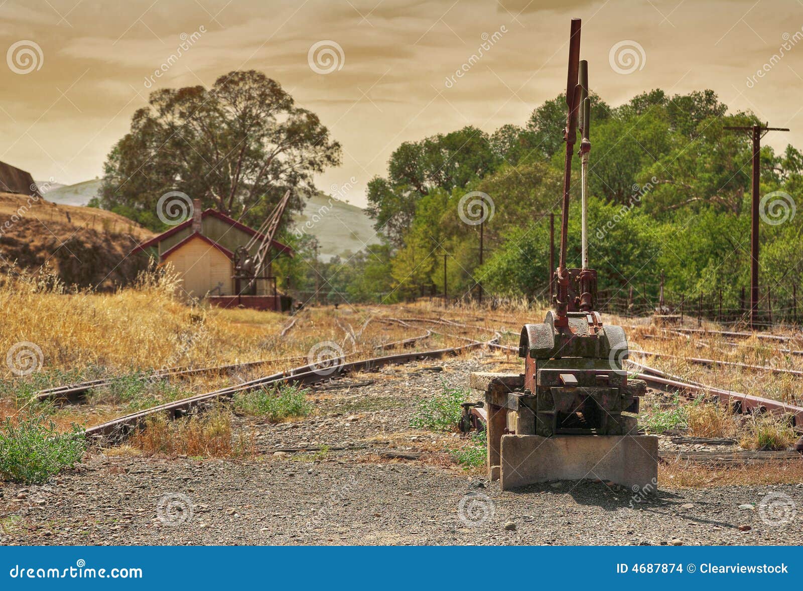 Old railway line junction stock photo. Image of station 4687874