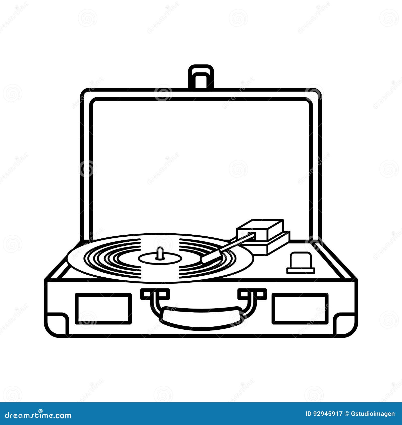 Old Record Player Vinyl Record Stock Vector - Illustration of object ...