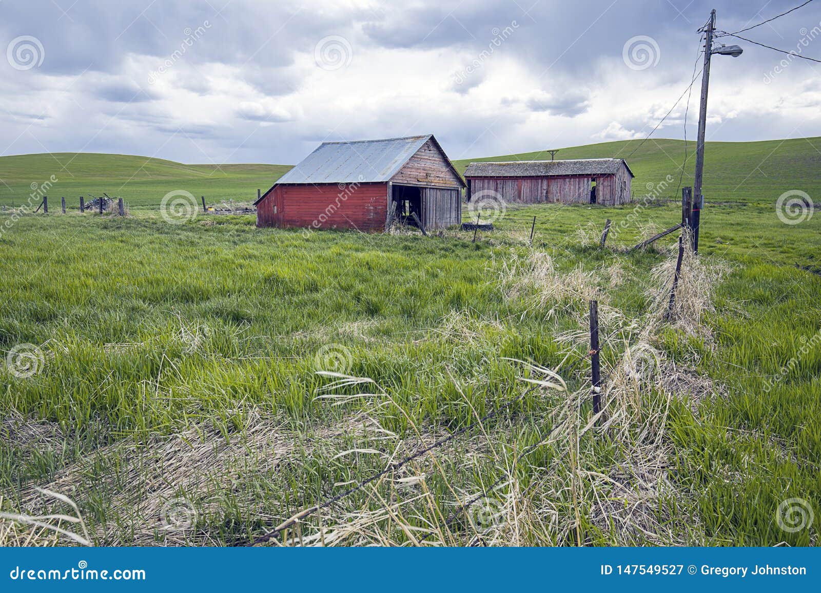 Old Red Barn In The Palouse Stock Image - Image of palouse ...