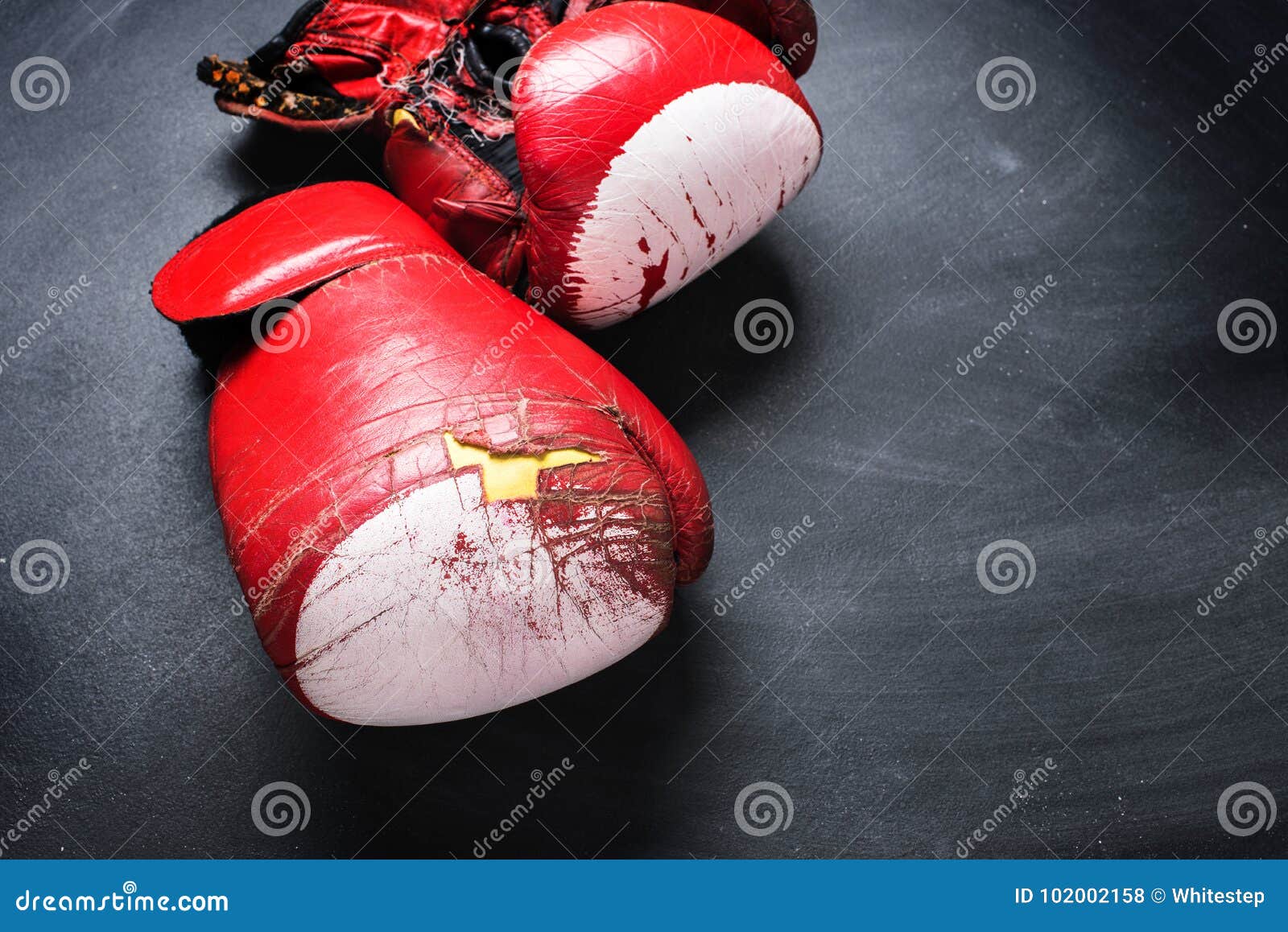 Red Boxing Gloves on Dark Background Stock Photo Image of attack, muffler 102002158