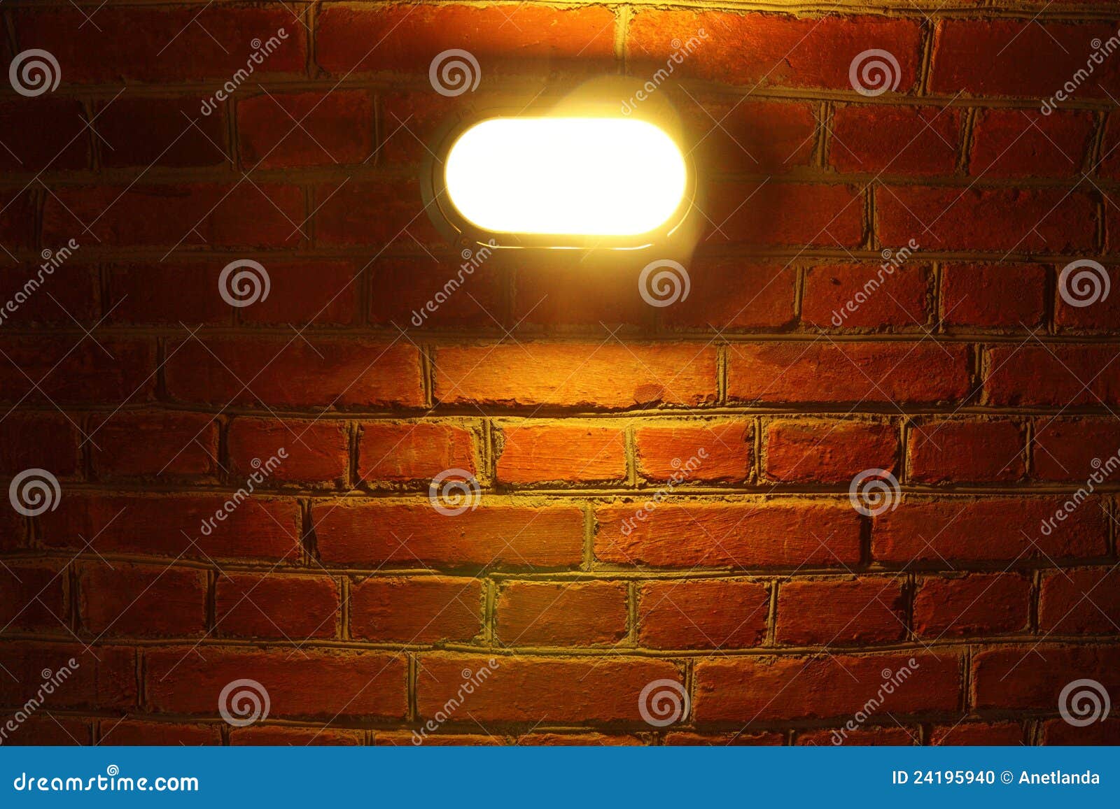 Old Red Brick Wall with Street Light Stock Photo Image of grunge