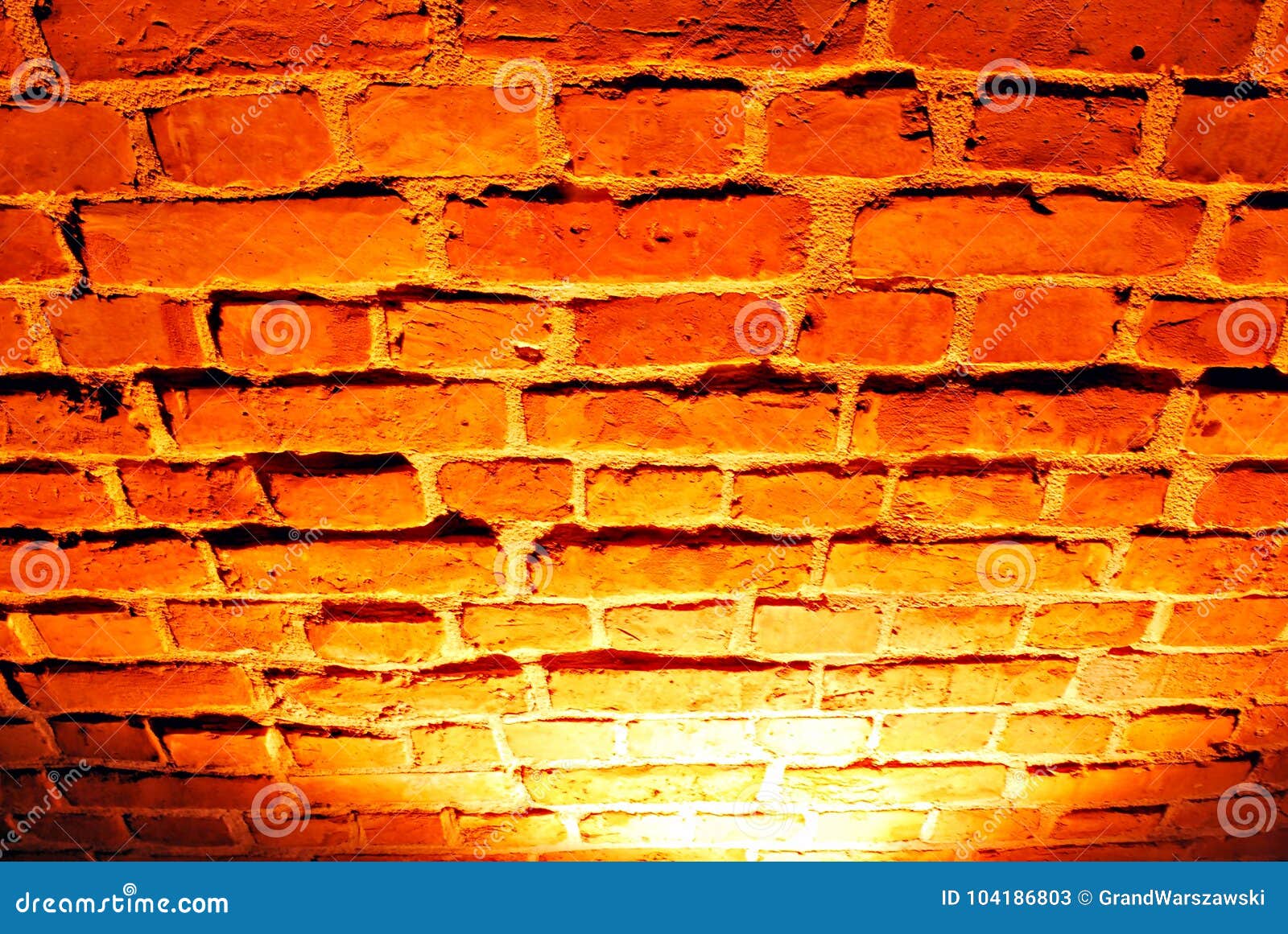 Old Red Brick Wall with Street Light Stock Image Image of background