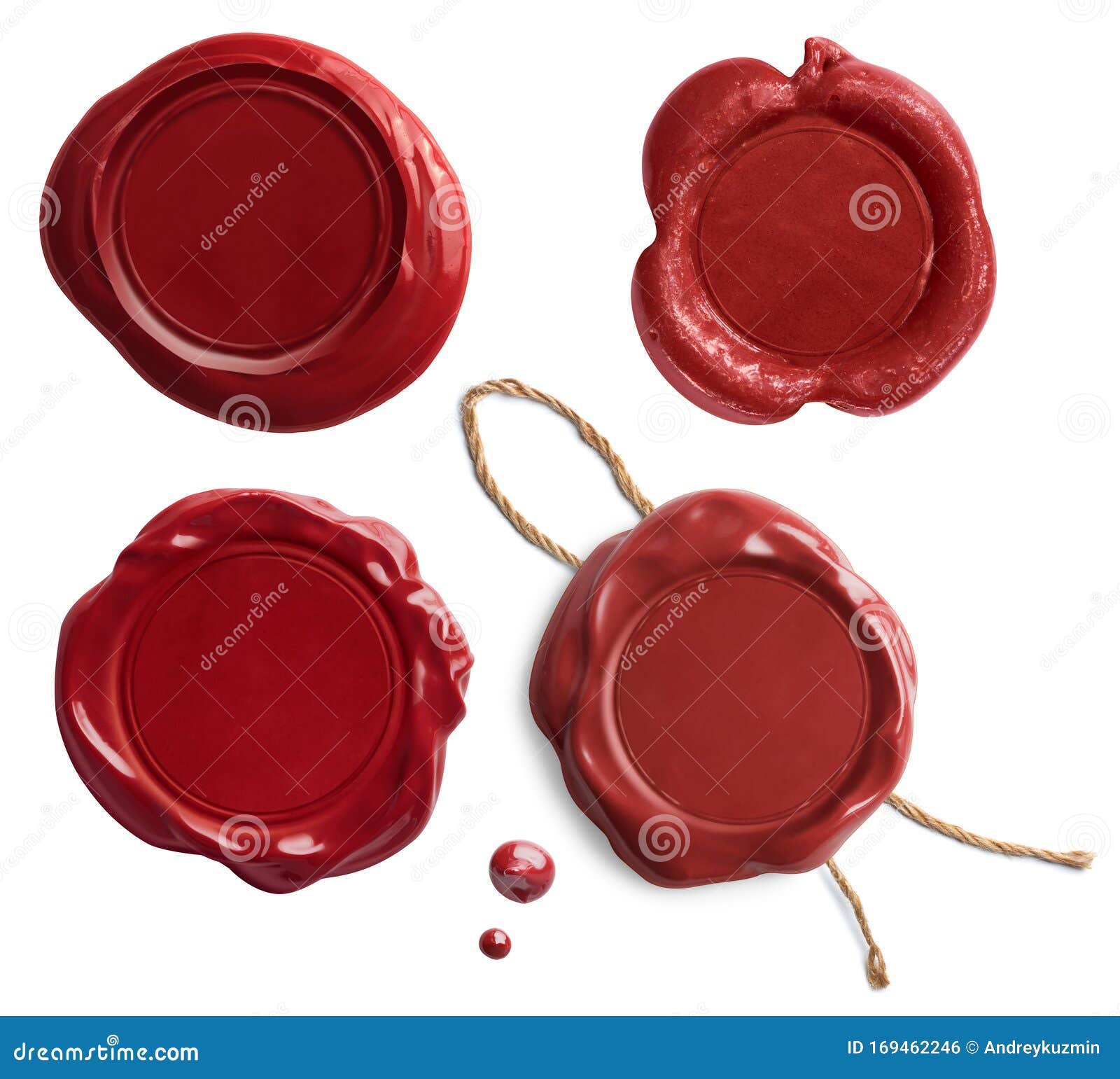 Old Red Wax Seals or Stamps Set Isolated on White Stock Photo - Image of  secret, postage: 169462246