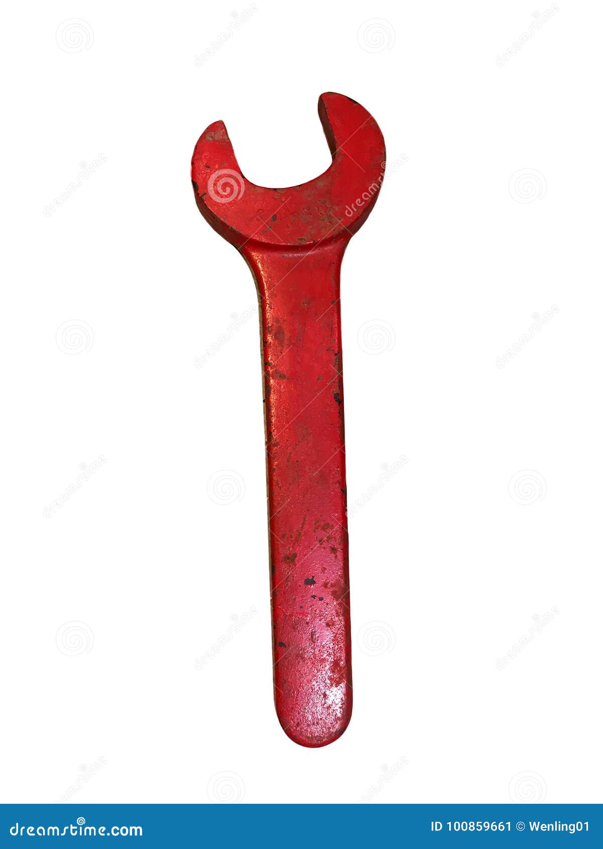 An old red wrench stock image. Image of wrench, isolated - 100859661