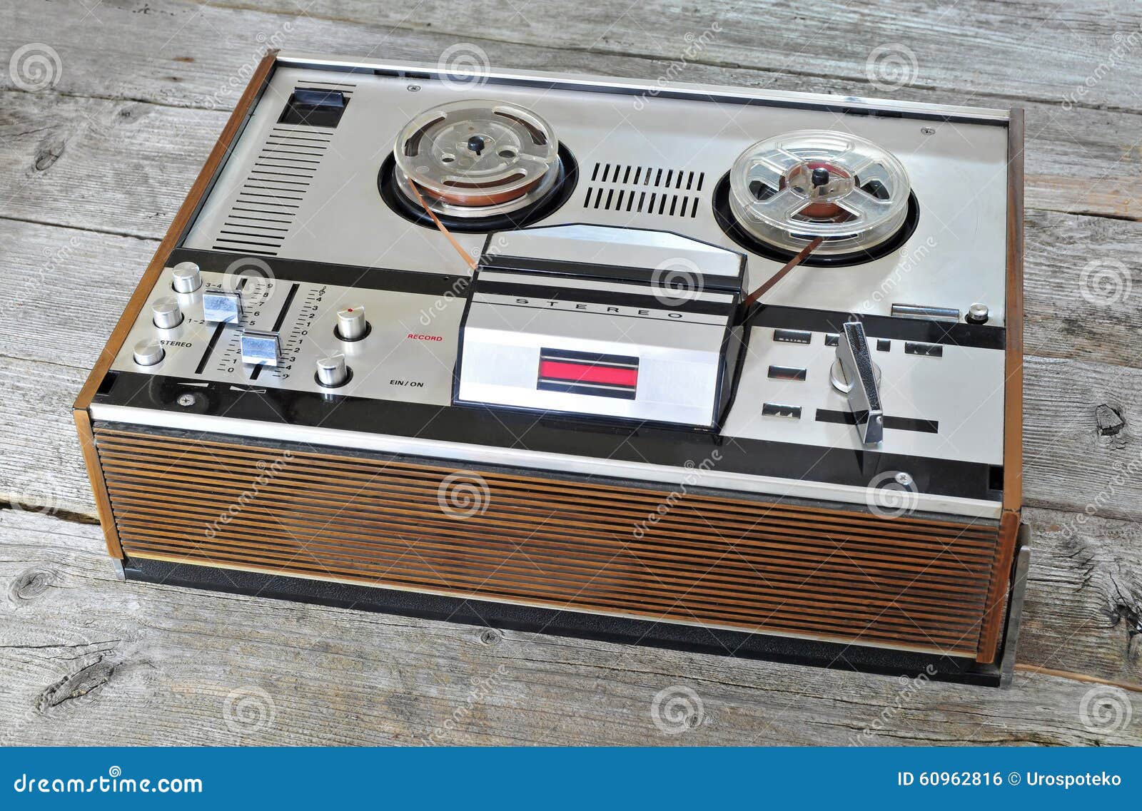 Old Reel To Reel Tape Recorder and Player Stock Photo - Image of