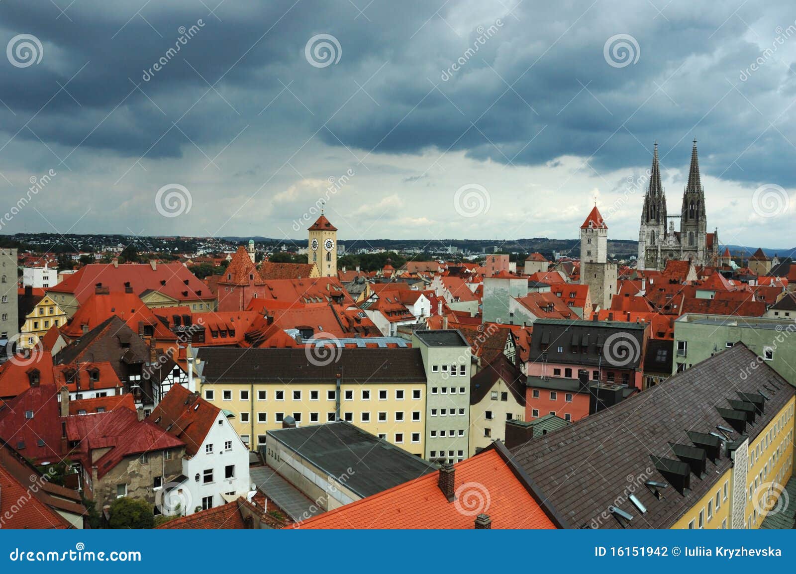 old regensburg roofs ,bavaria,germany