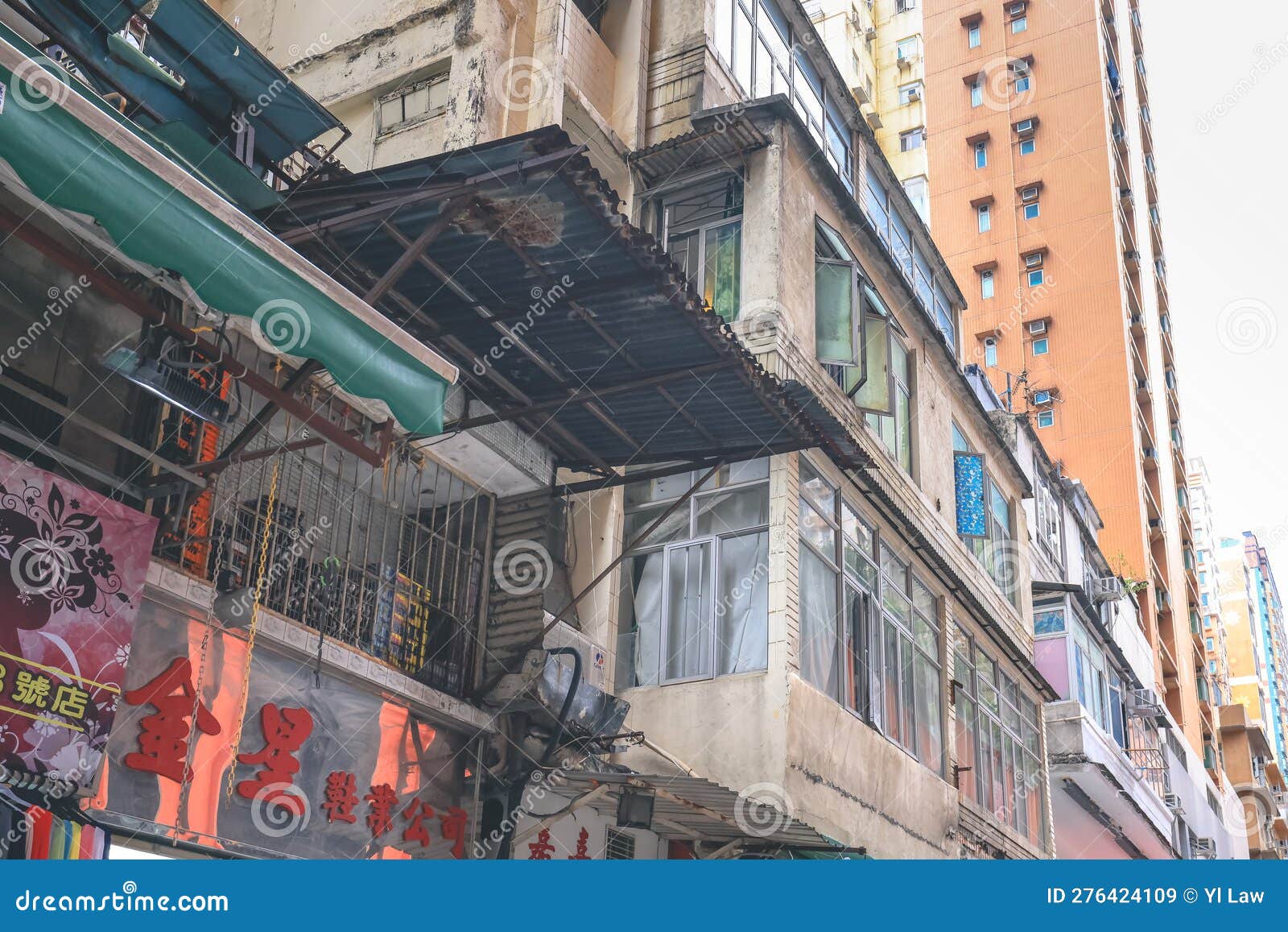 April 26 2023 Old Residential Building in Hong Kong , North Point