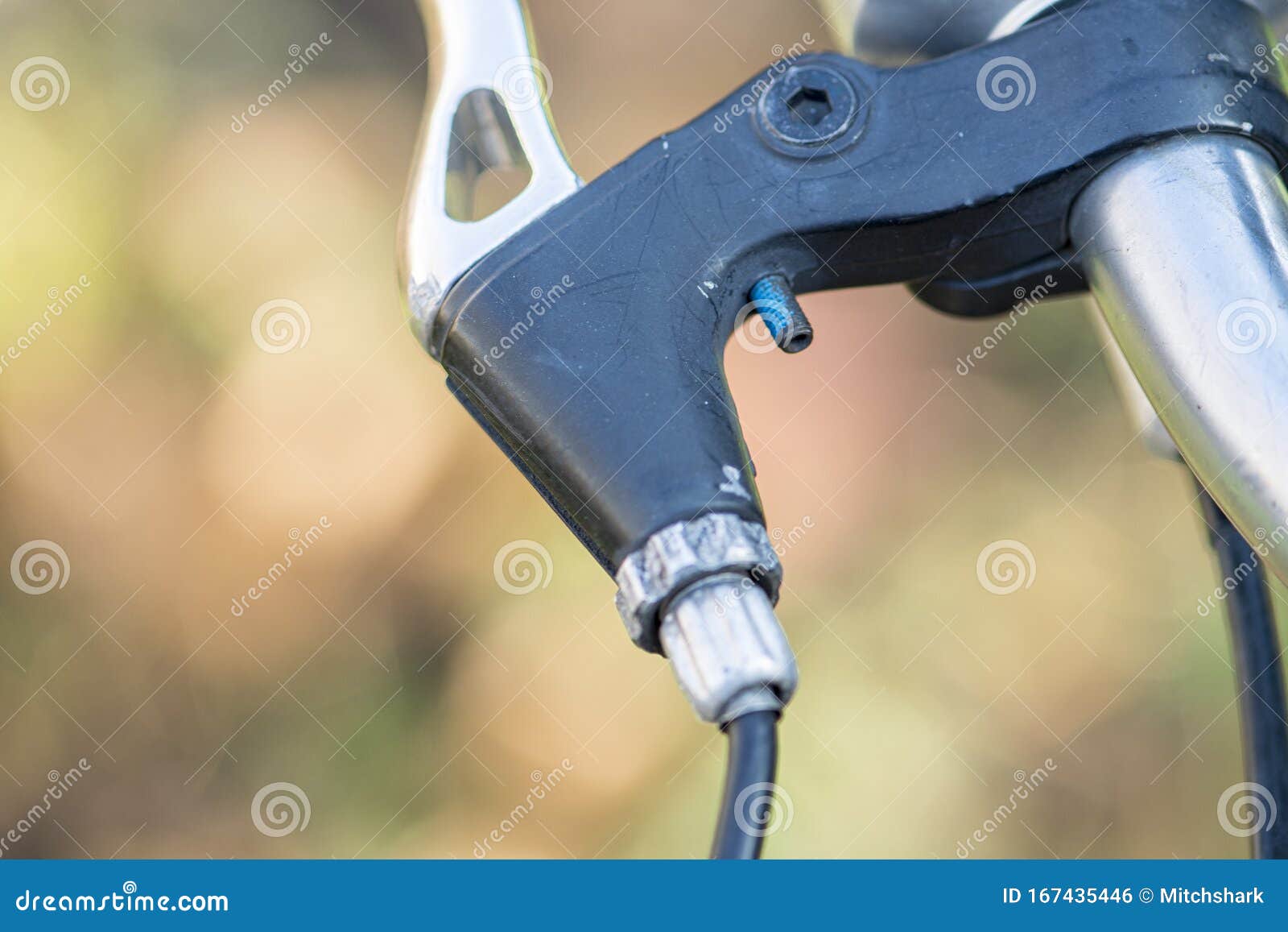 Old Retro Bicycle Brake with Cable Pull Stock Photo Image of paint