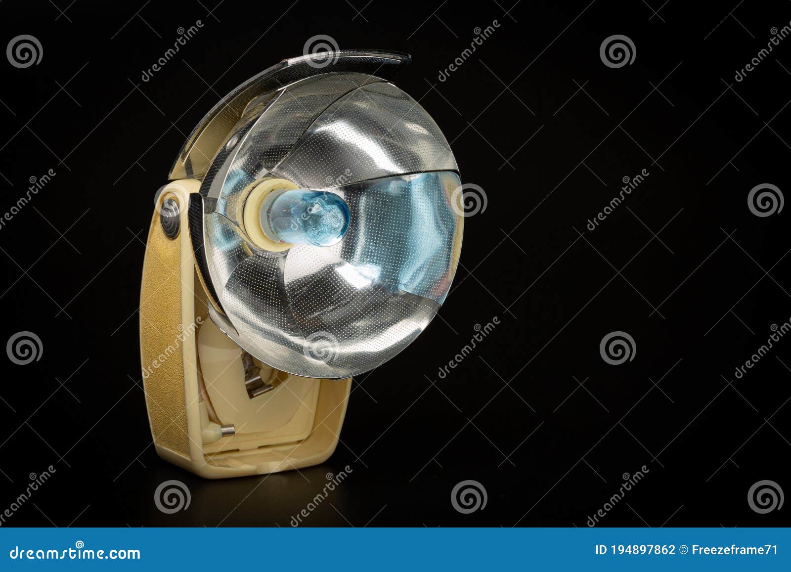 Old Vintage Camera Flash on Black Background Stock Photo Image of