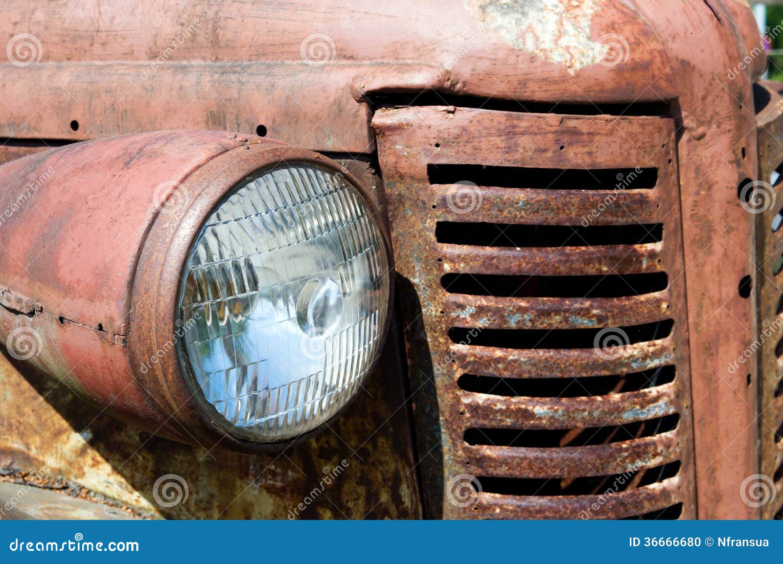 Old Retro Car with a Headlamp Stock Photo - Image of grille