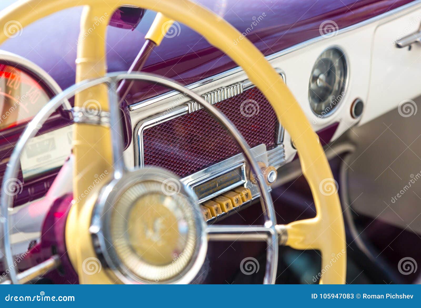 Old Retro Car Steering Wheel Stock Image - Image of antique, transport