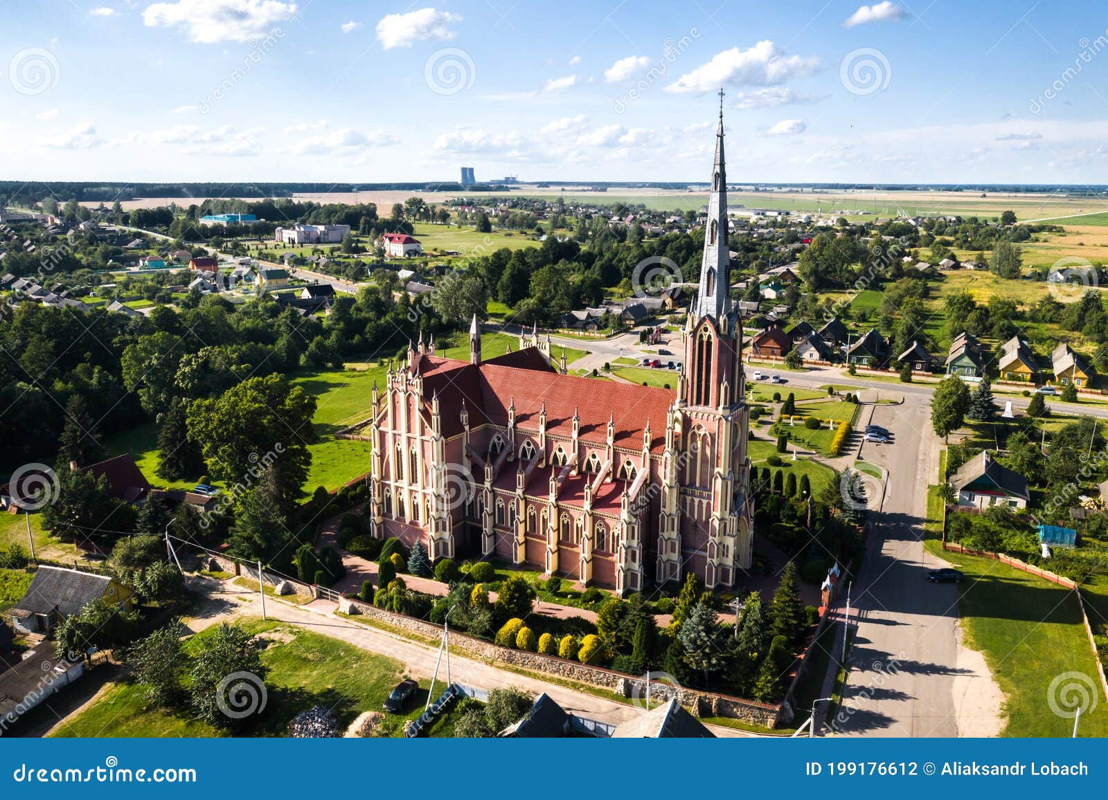 old retro church of the holy trinity in gerviaty, grodno region, belarus