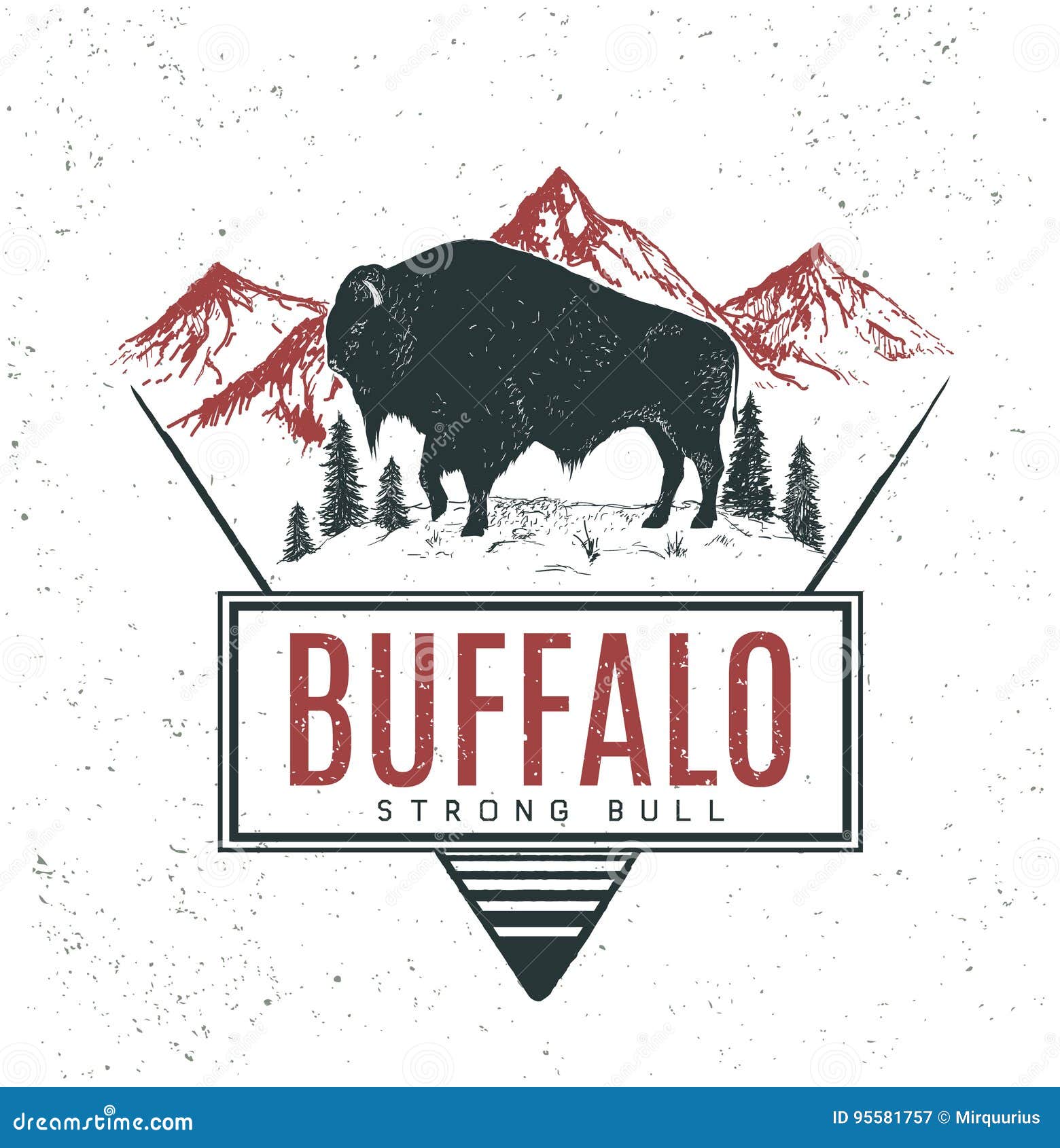 old retro logo with bull buffalo