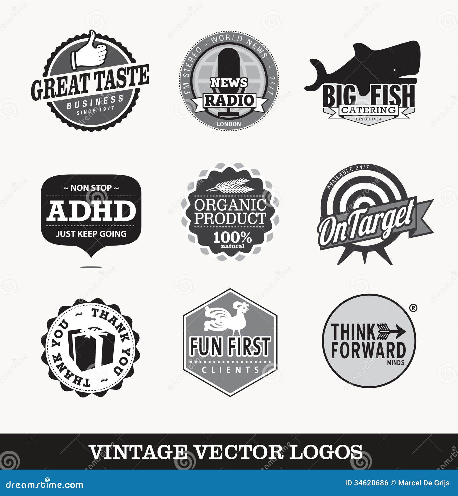 Vintage Logo Designs Royalty Free Stock Image - Image 