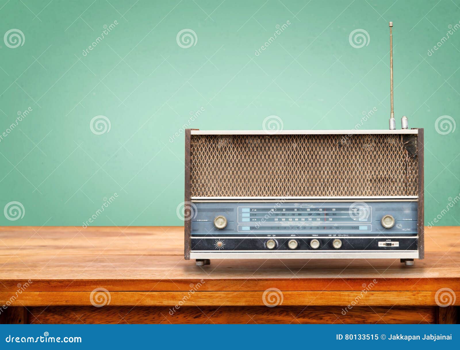 old retro radio on table