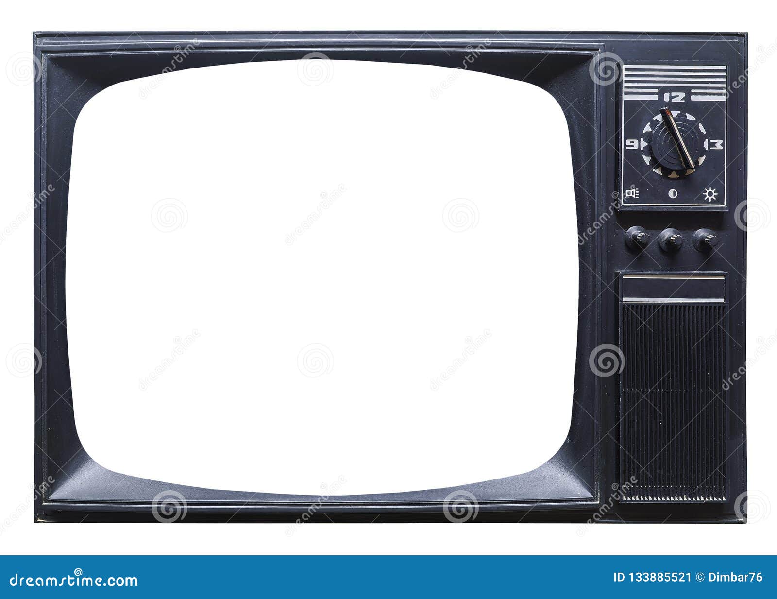 Old Retro Tv Set on White Background Stock Image Image of display
