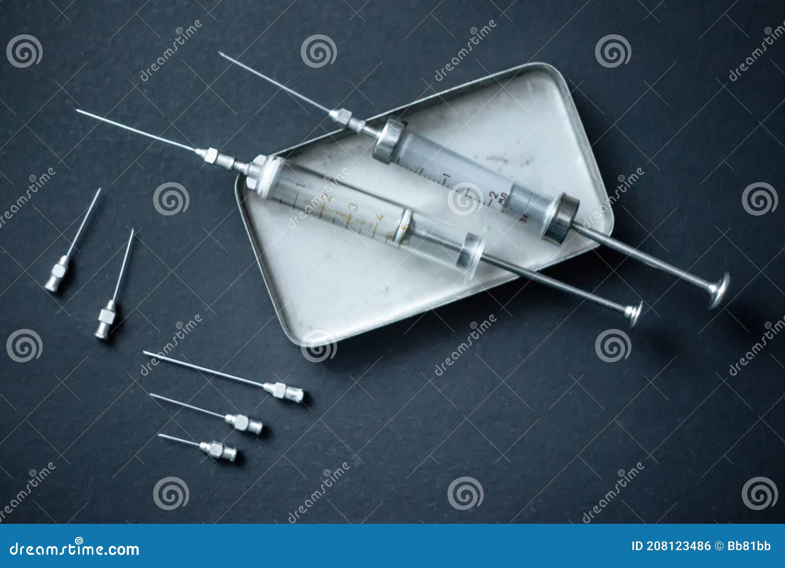 Old Reusable Glass Syringes with Needles Stock Photo Image of glass