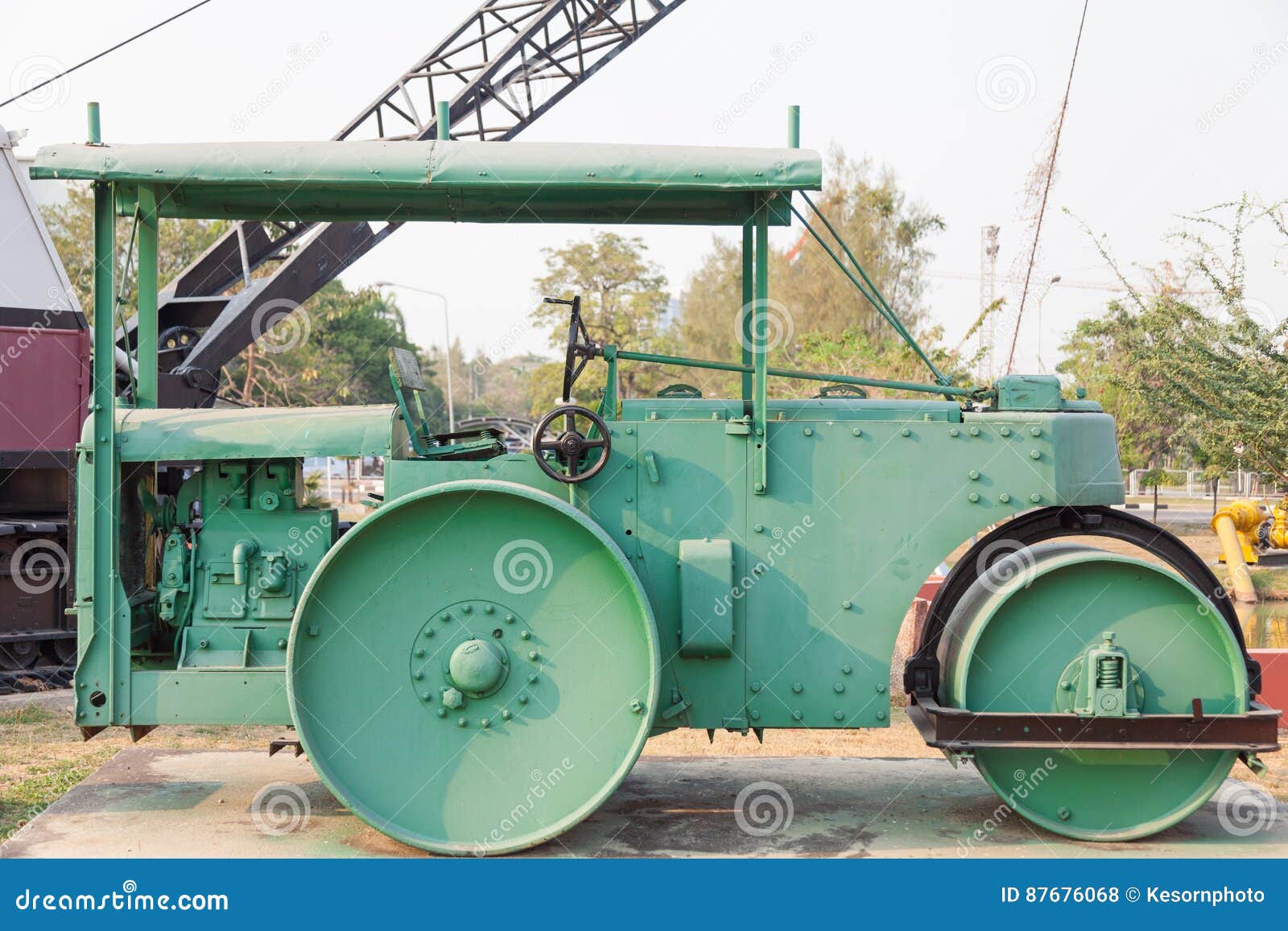 Old Road roller stock photo. Image of machine, civil 87676068