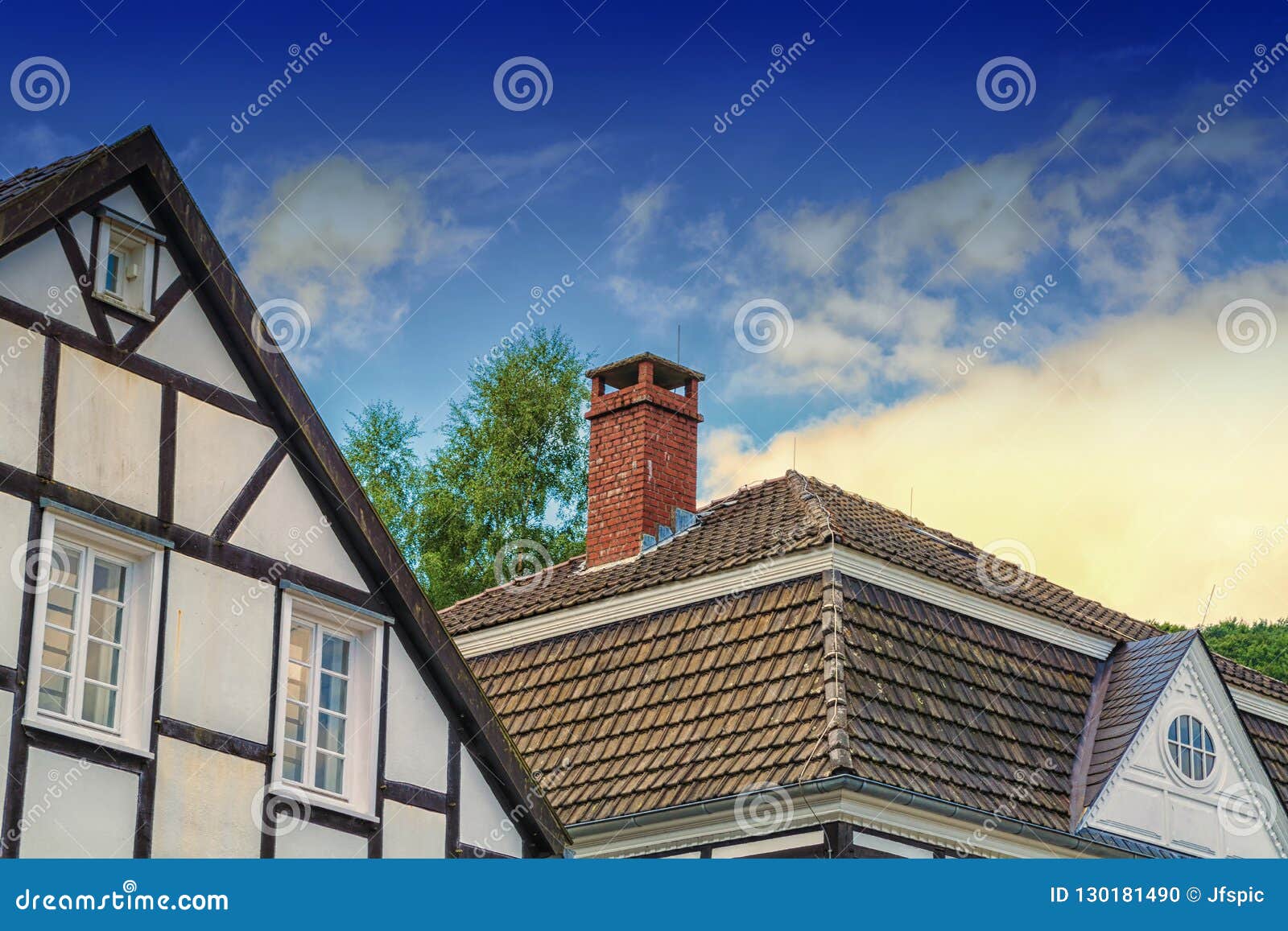 Old Roof Construction With Roof Skylights Stock Photo Image Of