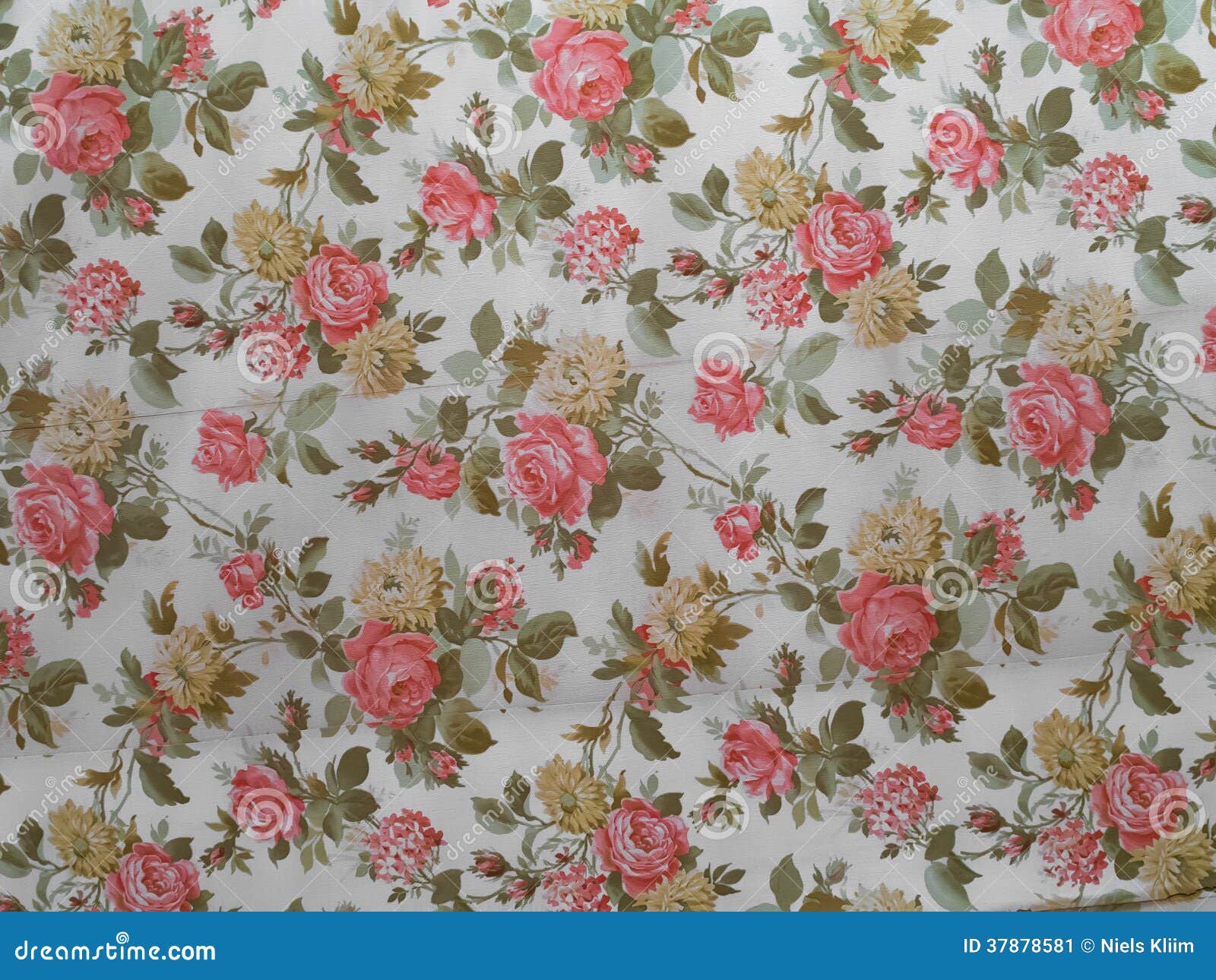 Old Rose Decorated Wallpaper Stock Illustration - Illustration of