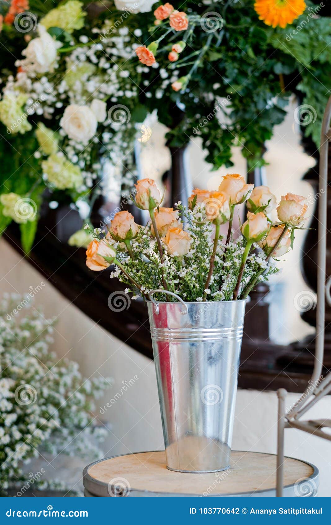 Old Rose Wedding Decoration Setting Stock Photo - Image of marriage