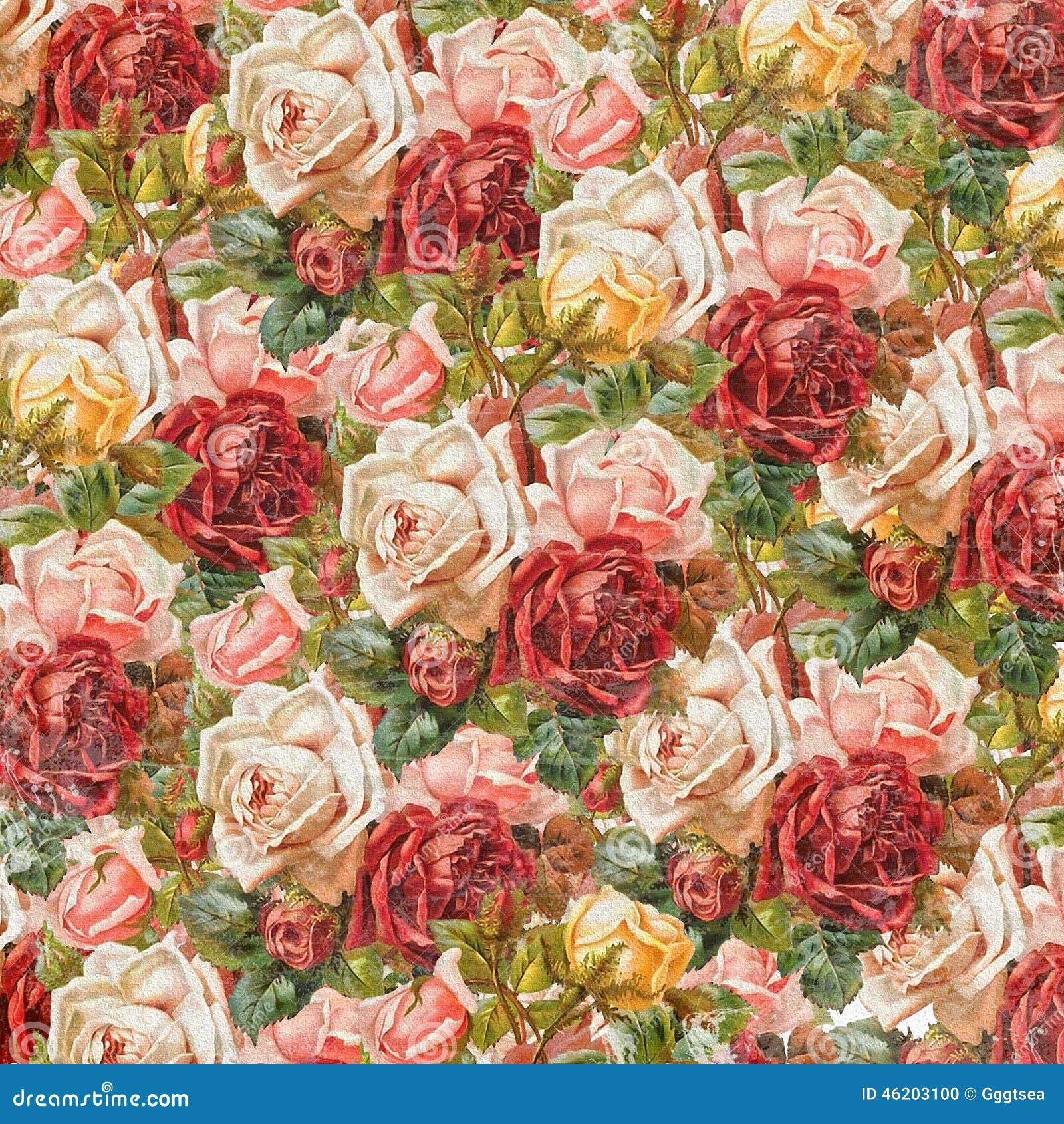 Old Roses Wallpaper Background Stock Illustration - Illustration of