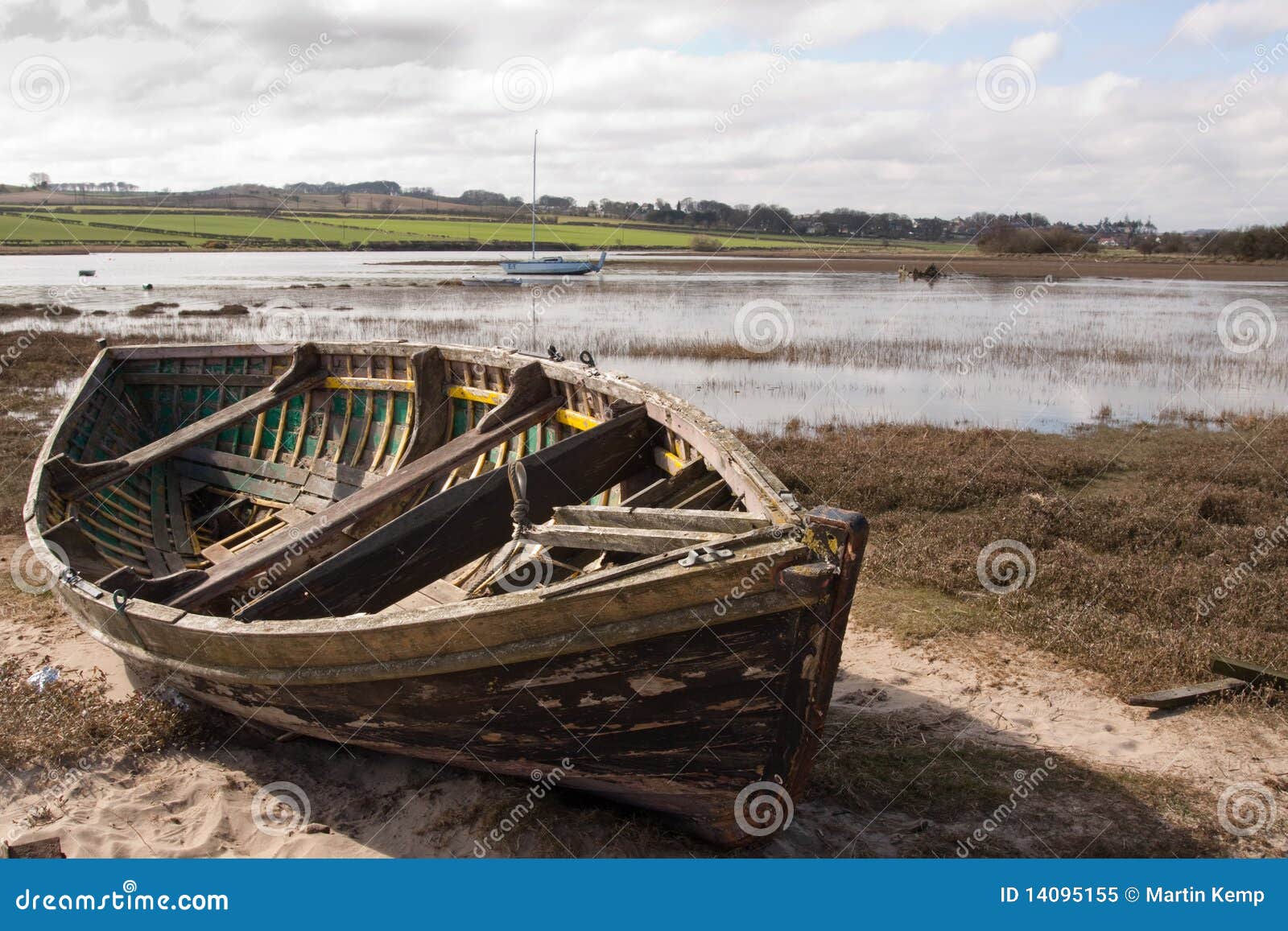 Old Rowing Boat On The Estuary Stock Image - Image of 