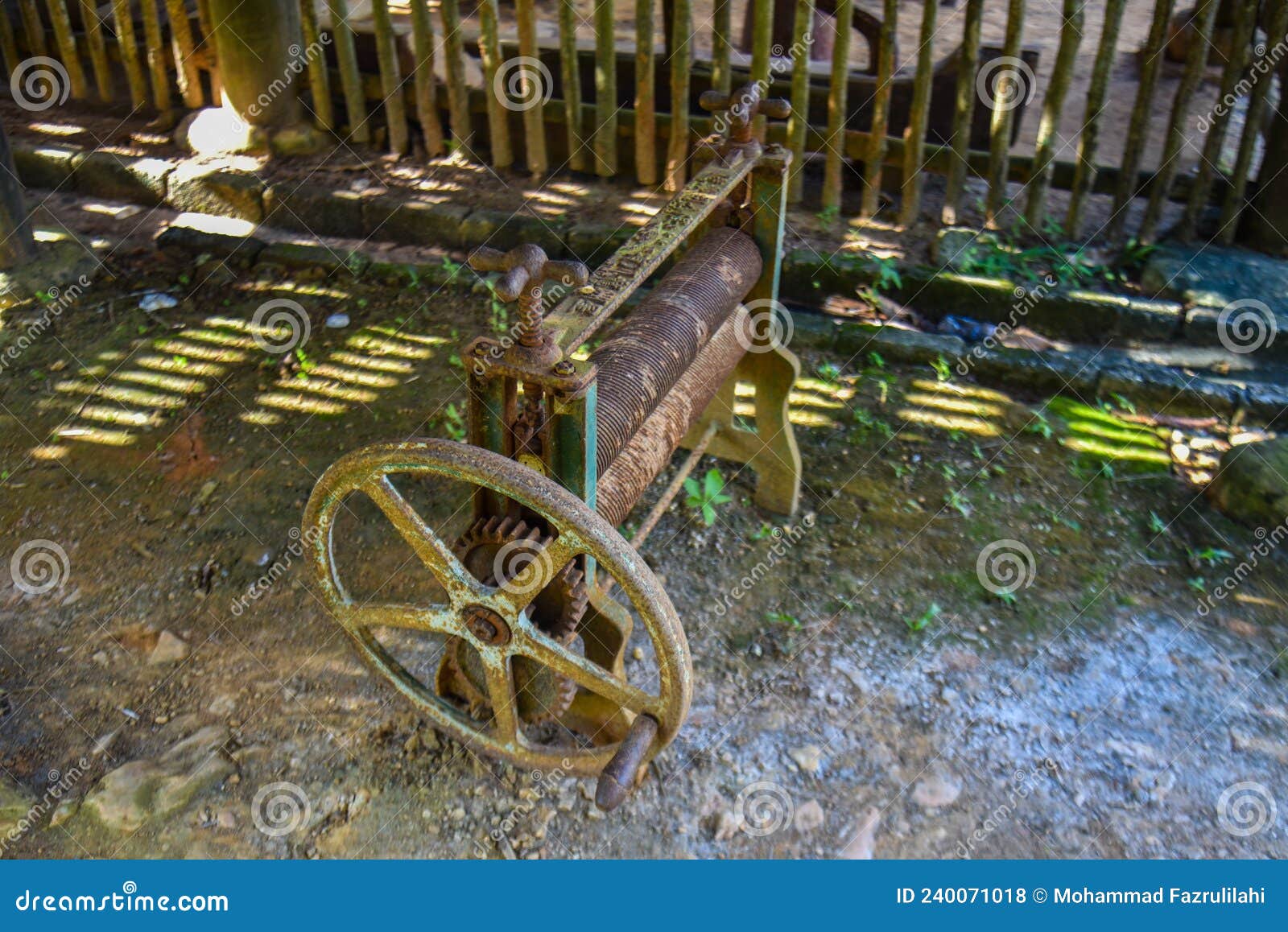 Old Rubber Sheet Roller Machine Stock Photo Image of traditional
