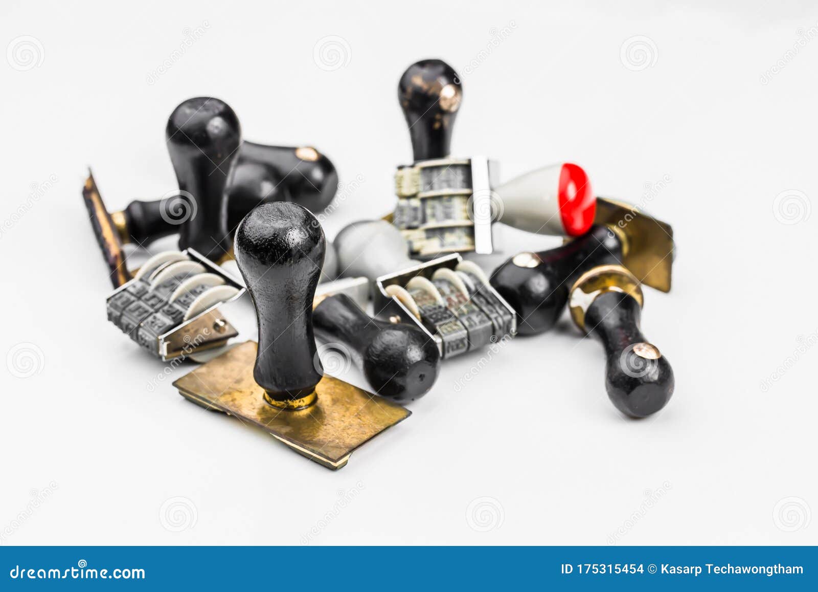 Old Rubber Stamps on White Background Stock Photo Image of rubber