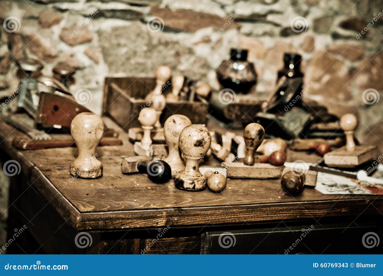 Old rubber stamps stock image. Image of standing, aged 60769343