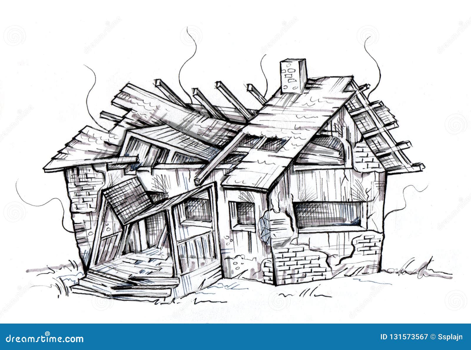Broken House Vector Art Icons and Graphics for Free Download