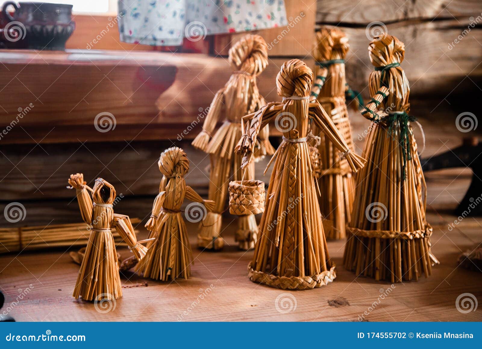 Old Russian Toys Made of Straw Stock Photo Image of lamp, costume