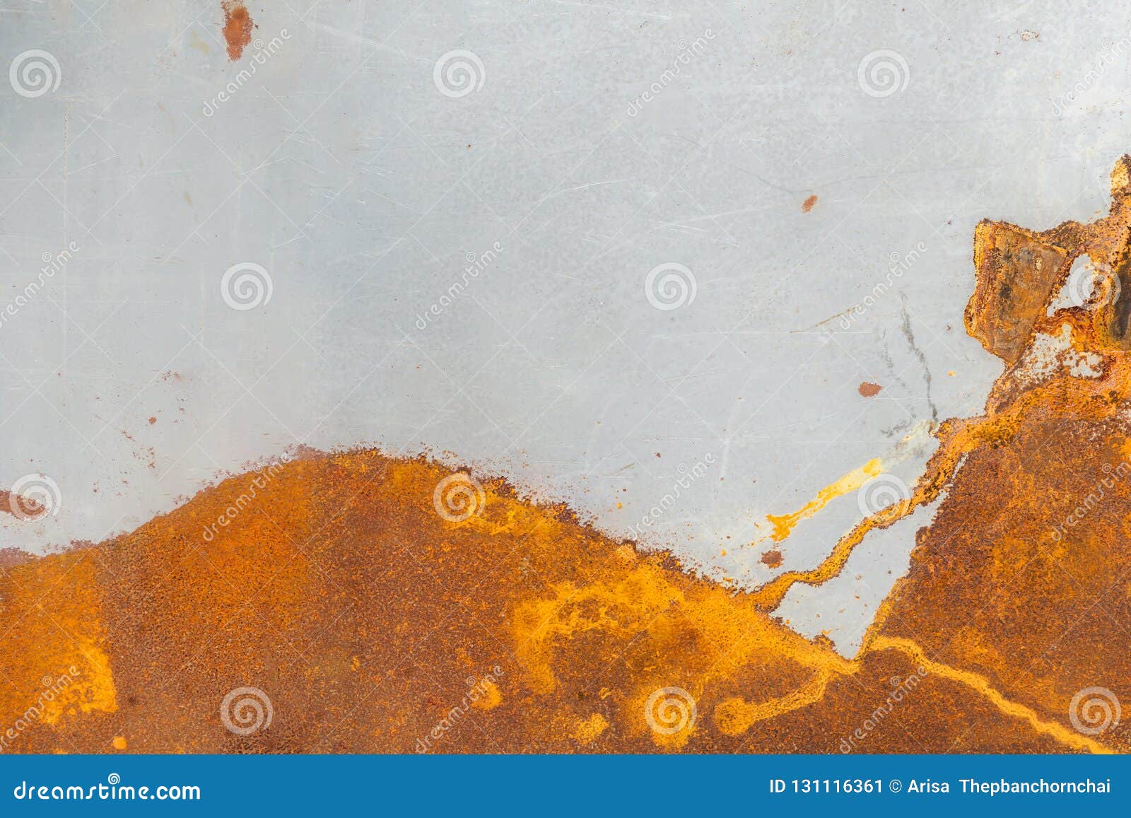 Old Rusted Galvanized Metal Sheet. Rusty Surface Caused by Oxidation