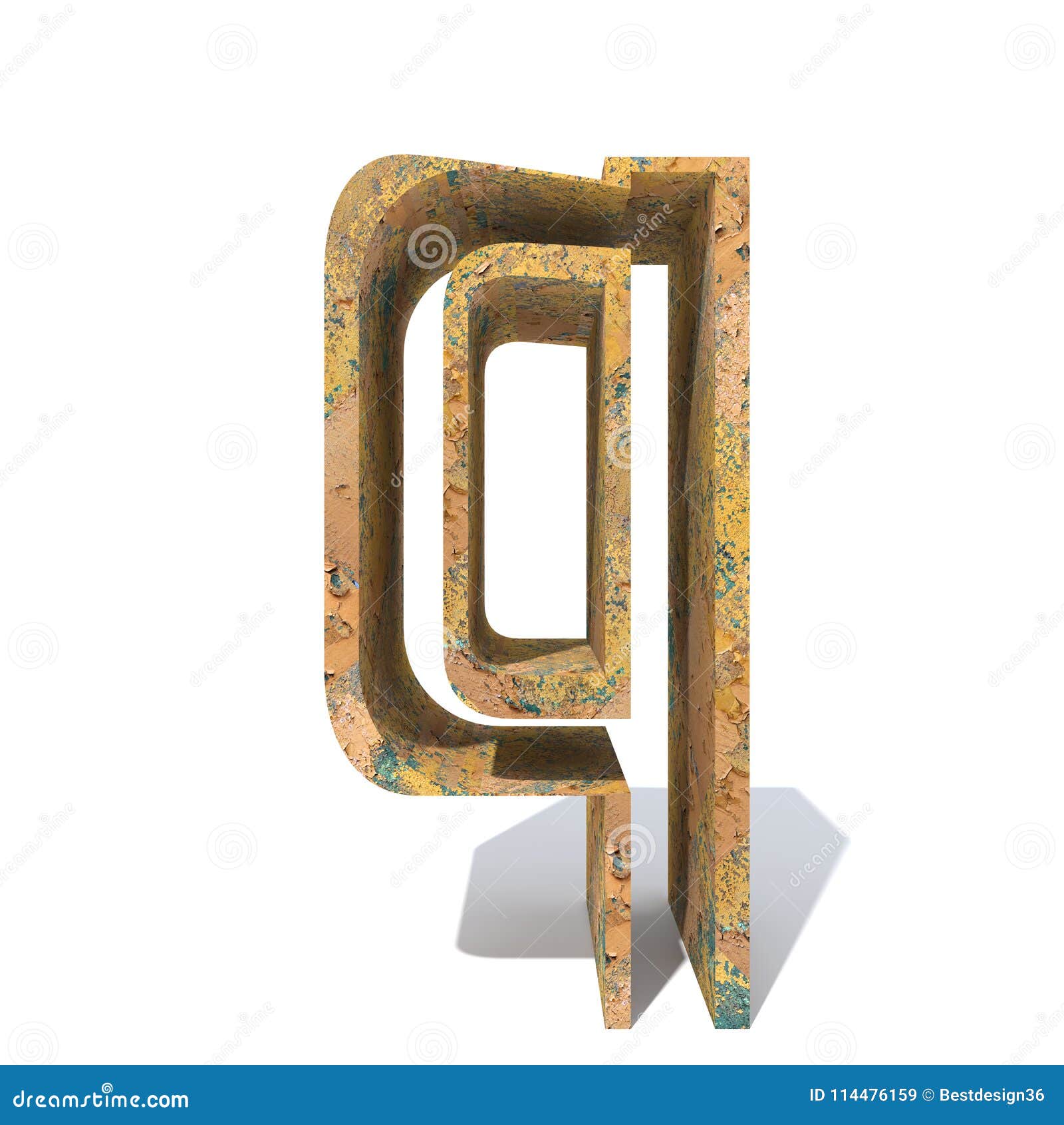 old rusted metal font or type, iron steel industry piecekground. educative rusty material, aged v
