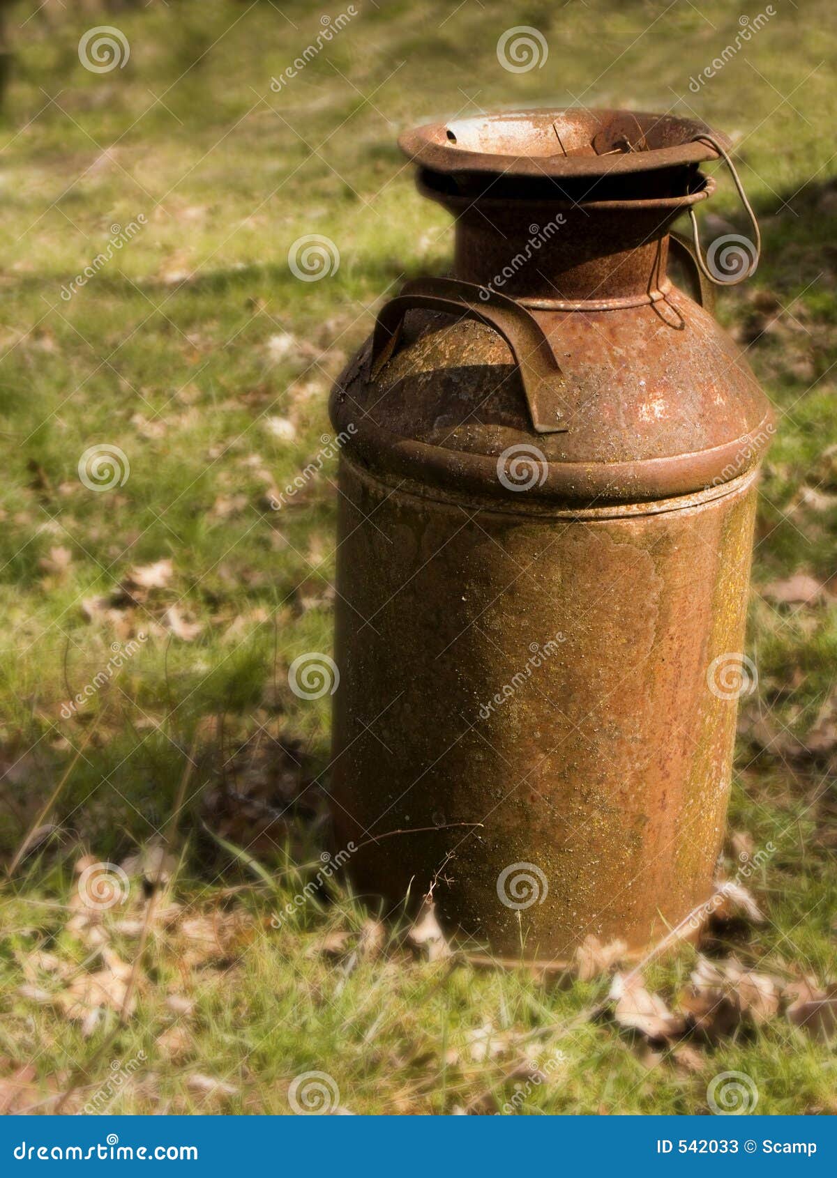 Old Rusted Milk Can stock image. Image of field, antique 542033