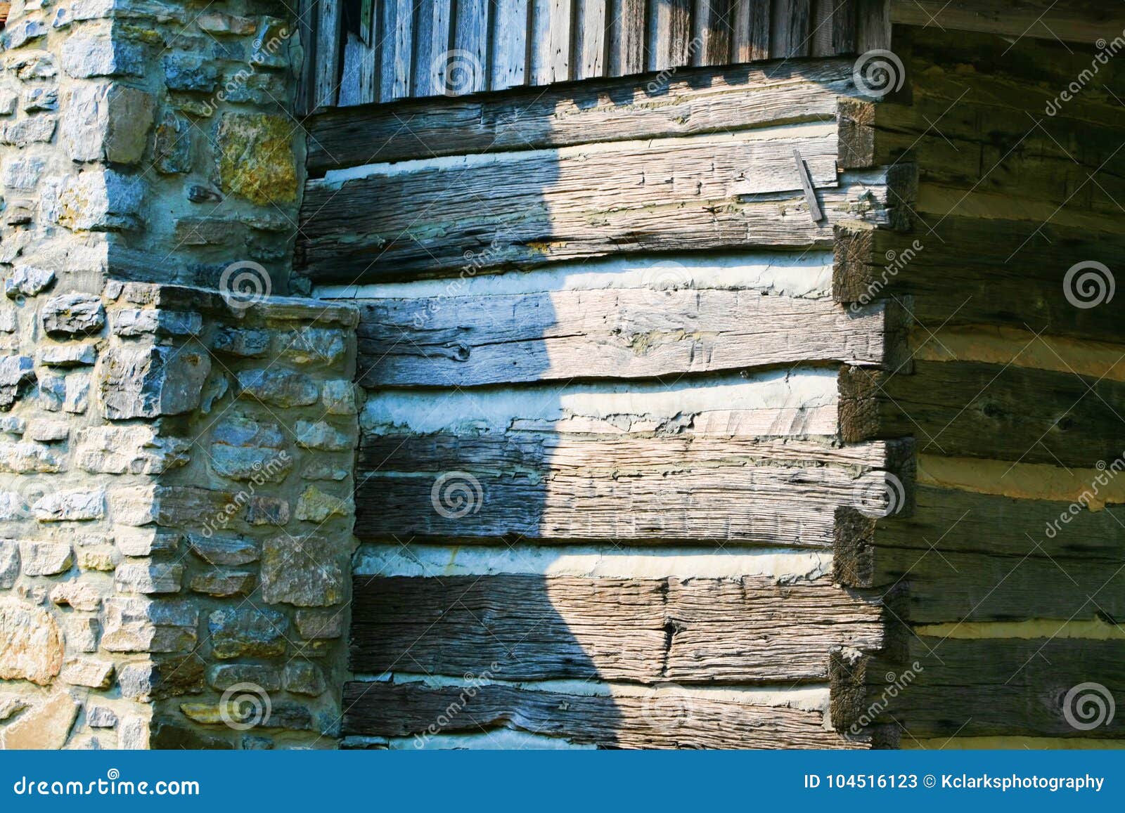 old log cabin with chinking