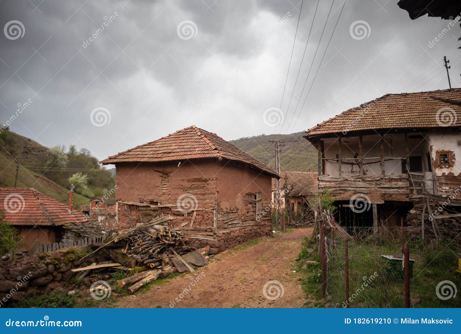 Old Rustic Idyllic Houses in a Village Topli Do Stock Photo - Image of ...