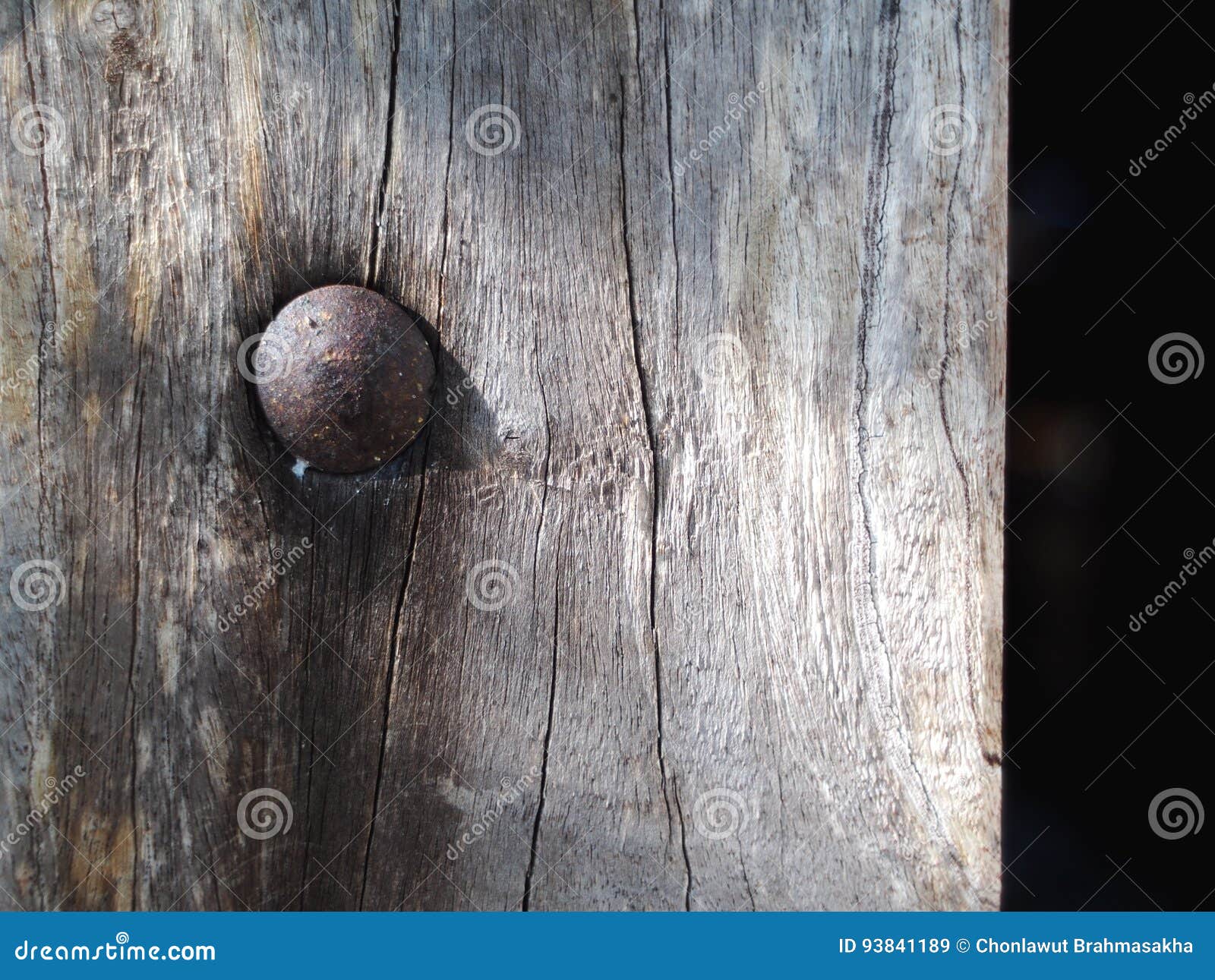old rustic weathered round flat head tightened