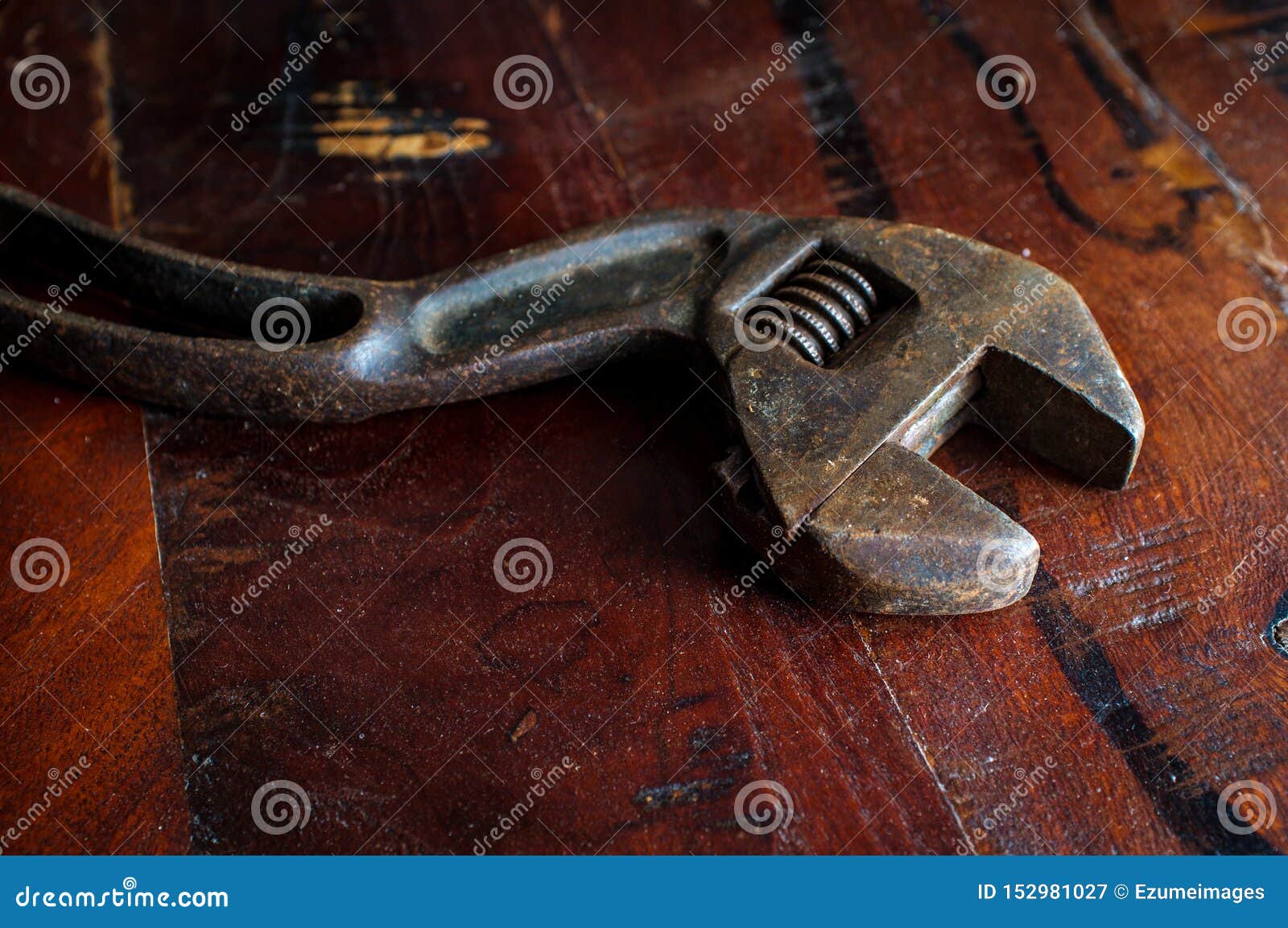 Old Rusty Adjustable Wrench Stock Image Image of contracting, bolt 152981027