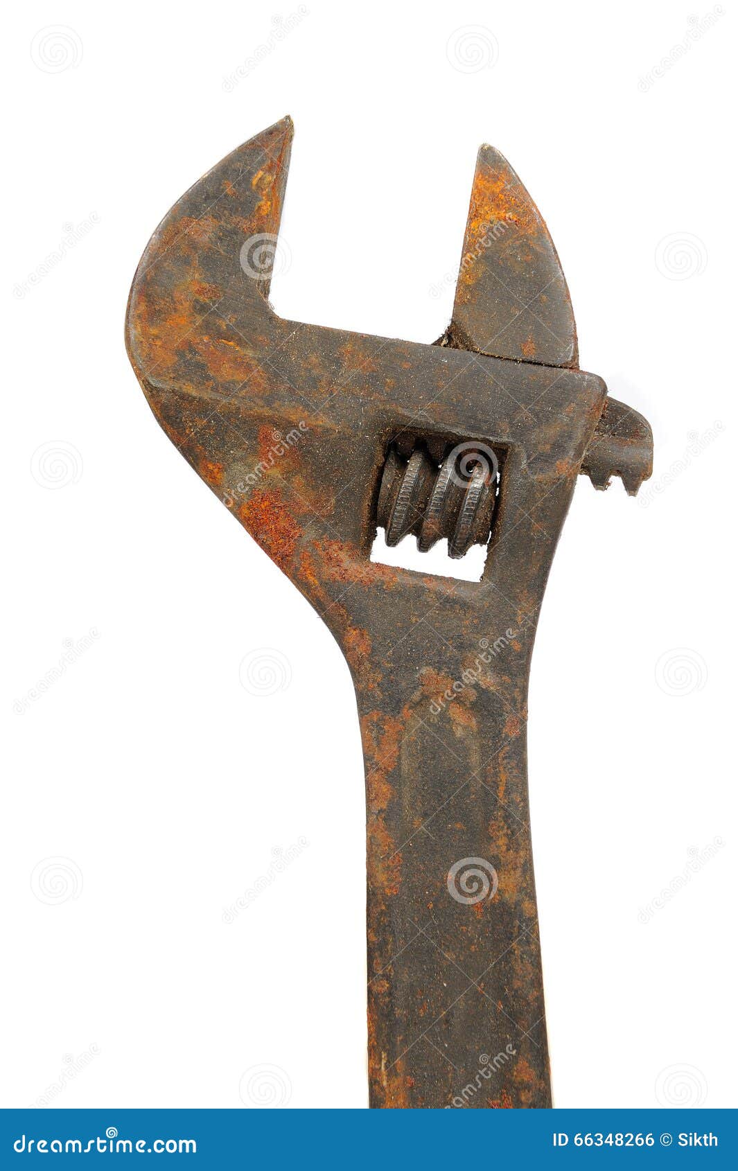 Old Rusty Adjustable Wrench (Spanner) on White Background Stock Photo Image of industrial