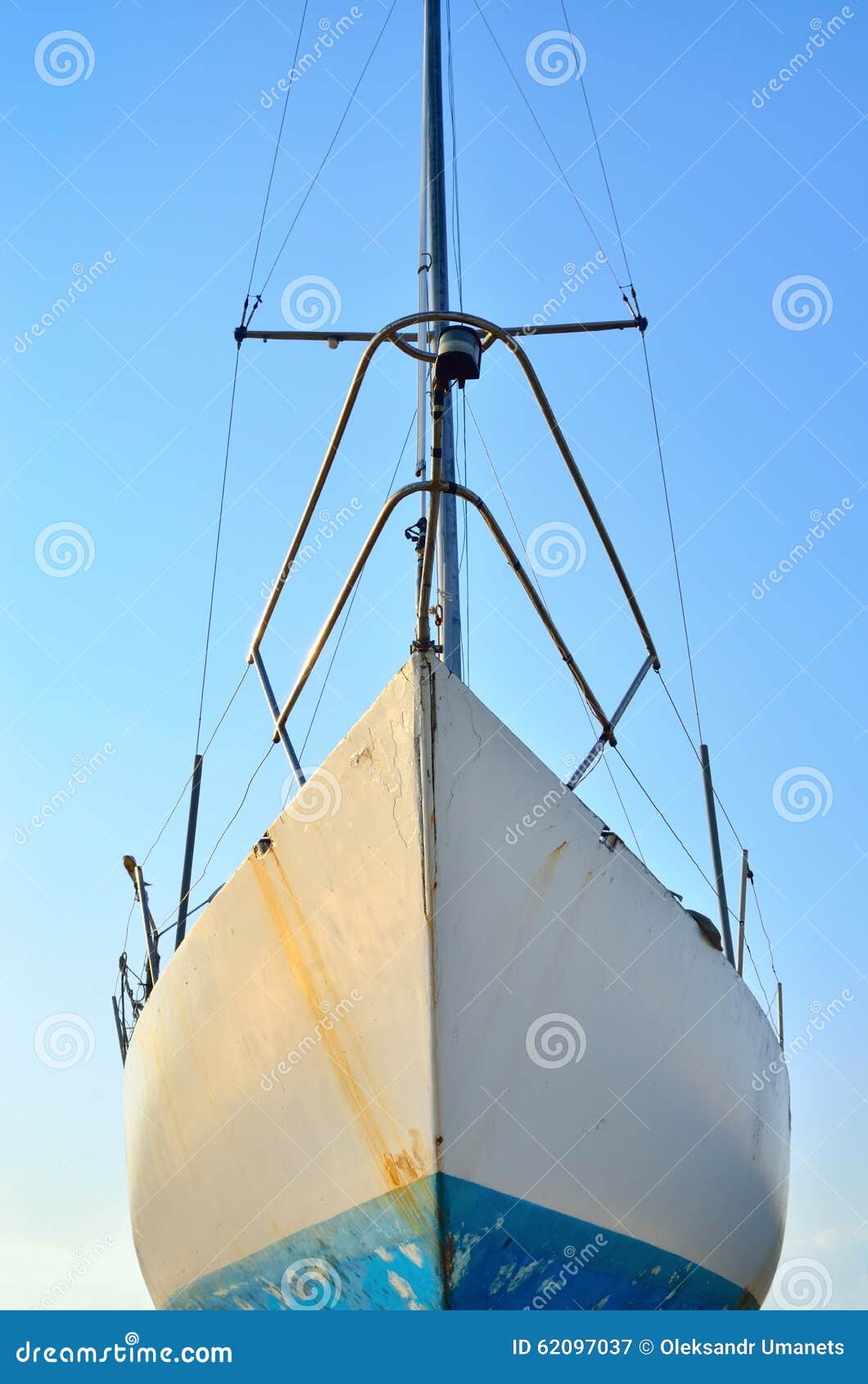 Old, Rusty Boat on the Background of Blue Sky Stock Image - Image of