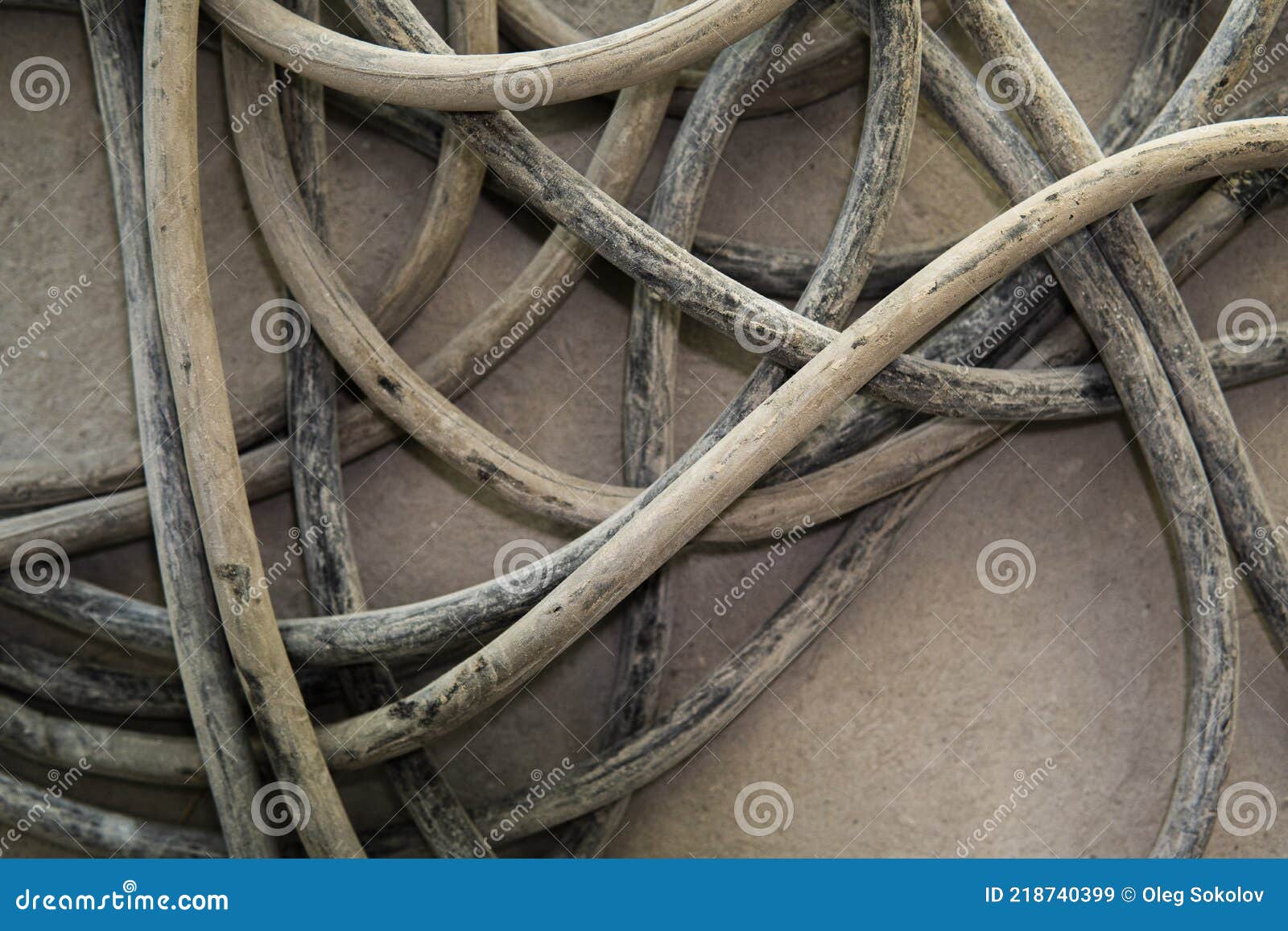 Old Rusty Bundles and Knots of Thick Metal Wires Stock Image Image of