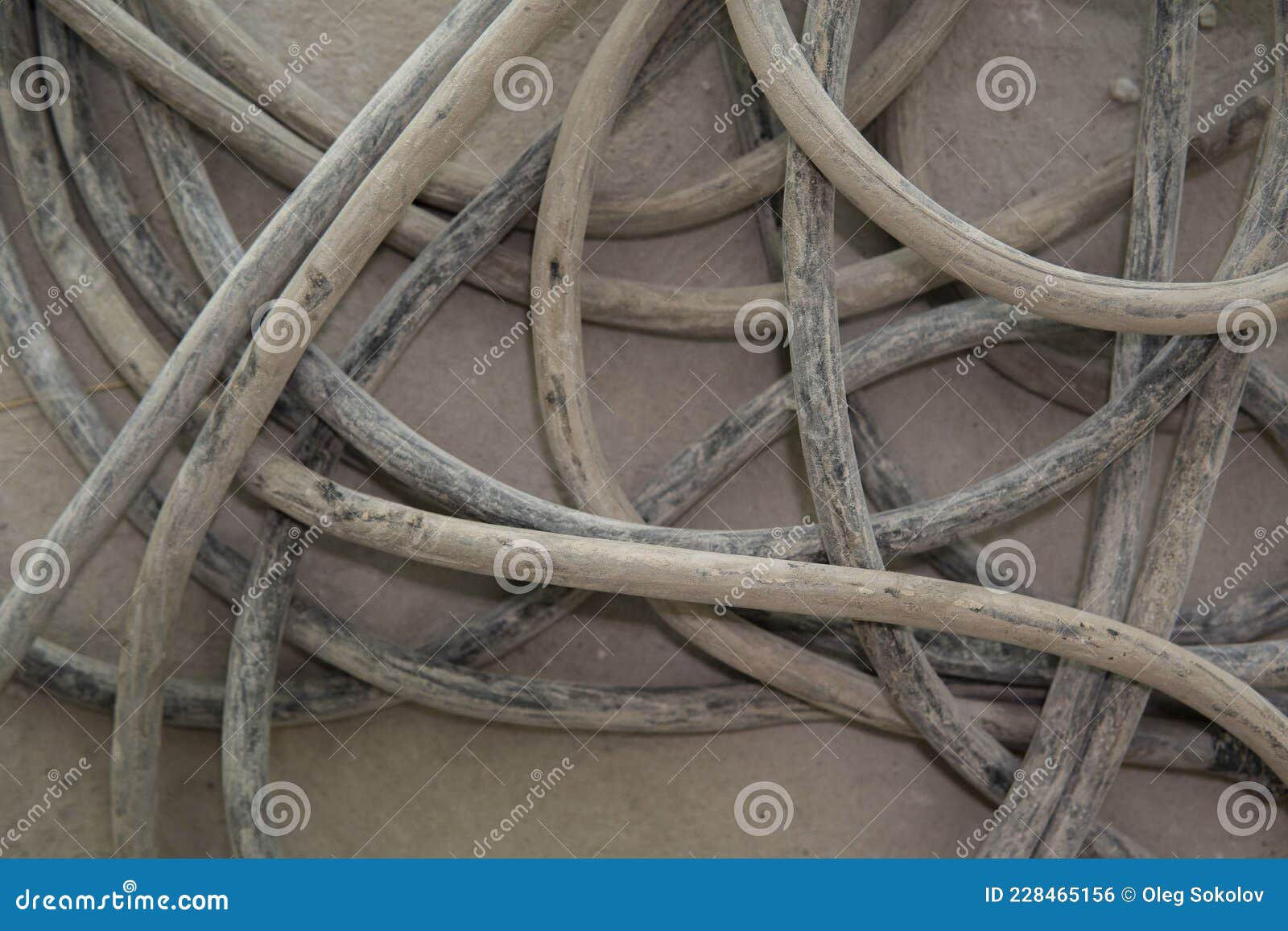 Old Rusty Bundles and Knots of Thick Metal Wires Stock Photo Image of